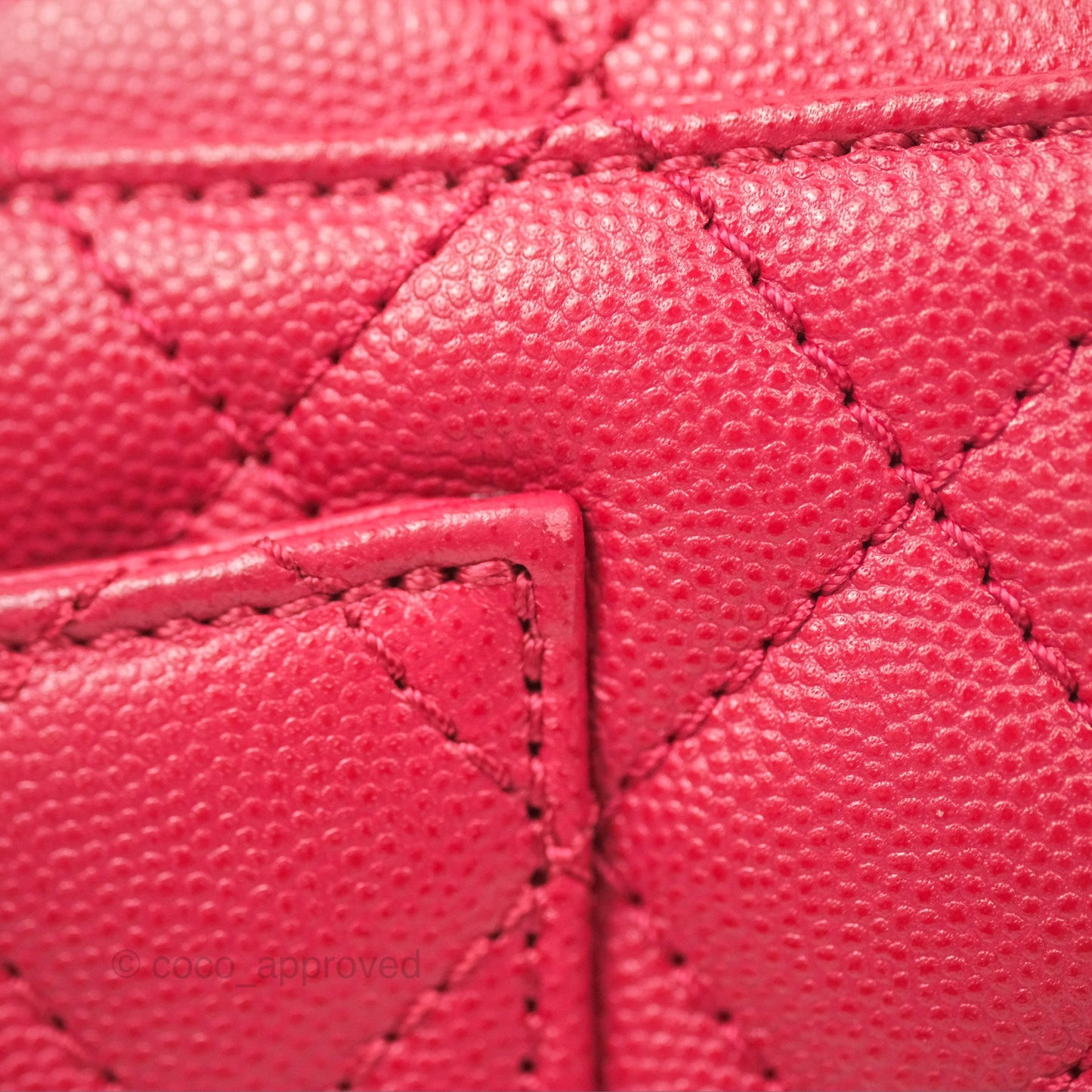 Chanel Small Coco Handle Quilted Dark Rose Pink Caviar Gold Hardware 21A