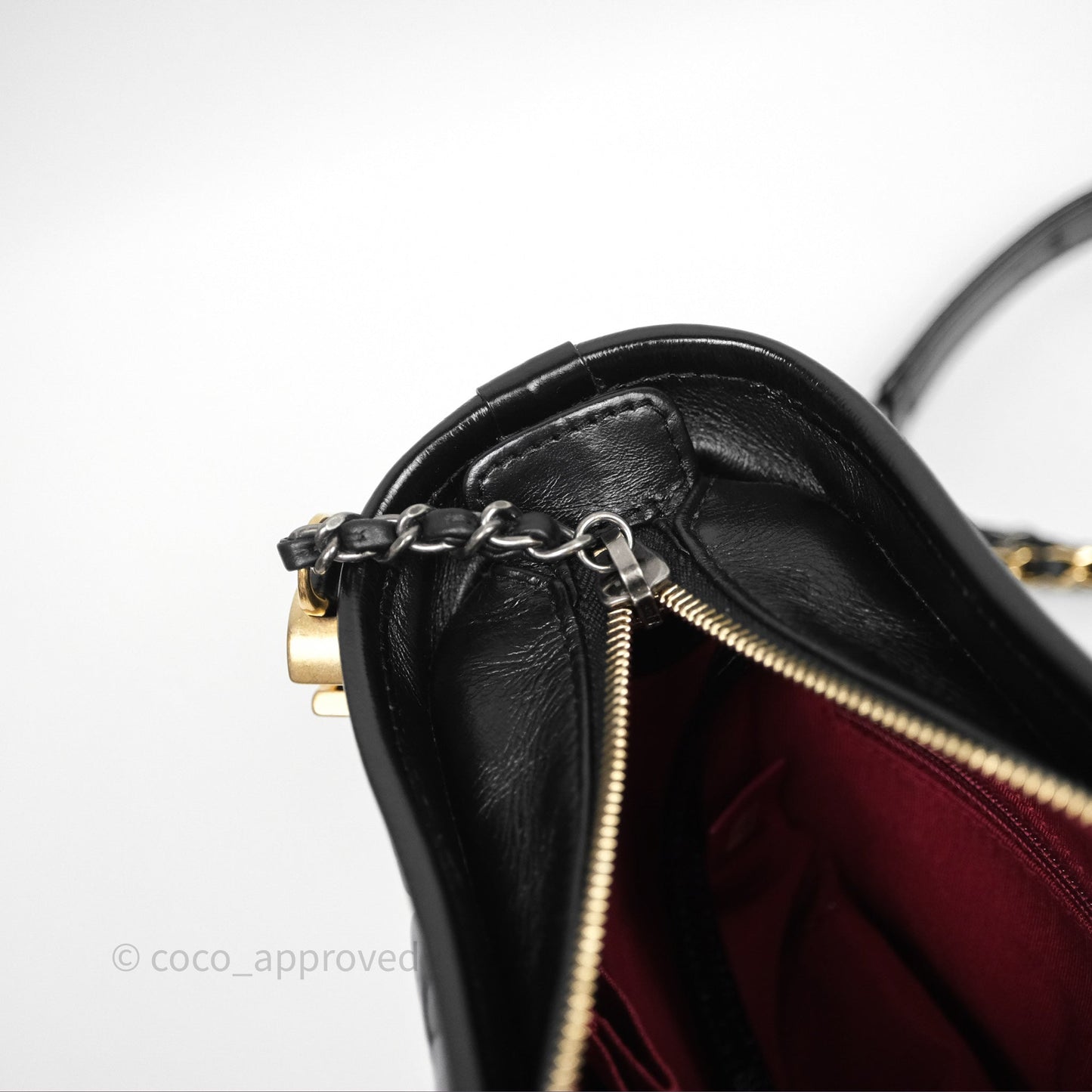 Chanel Small Gabrielle Hobo Quilted Black Aged Calfskin