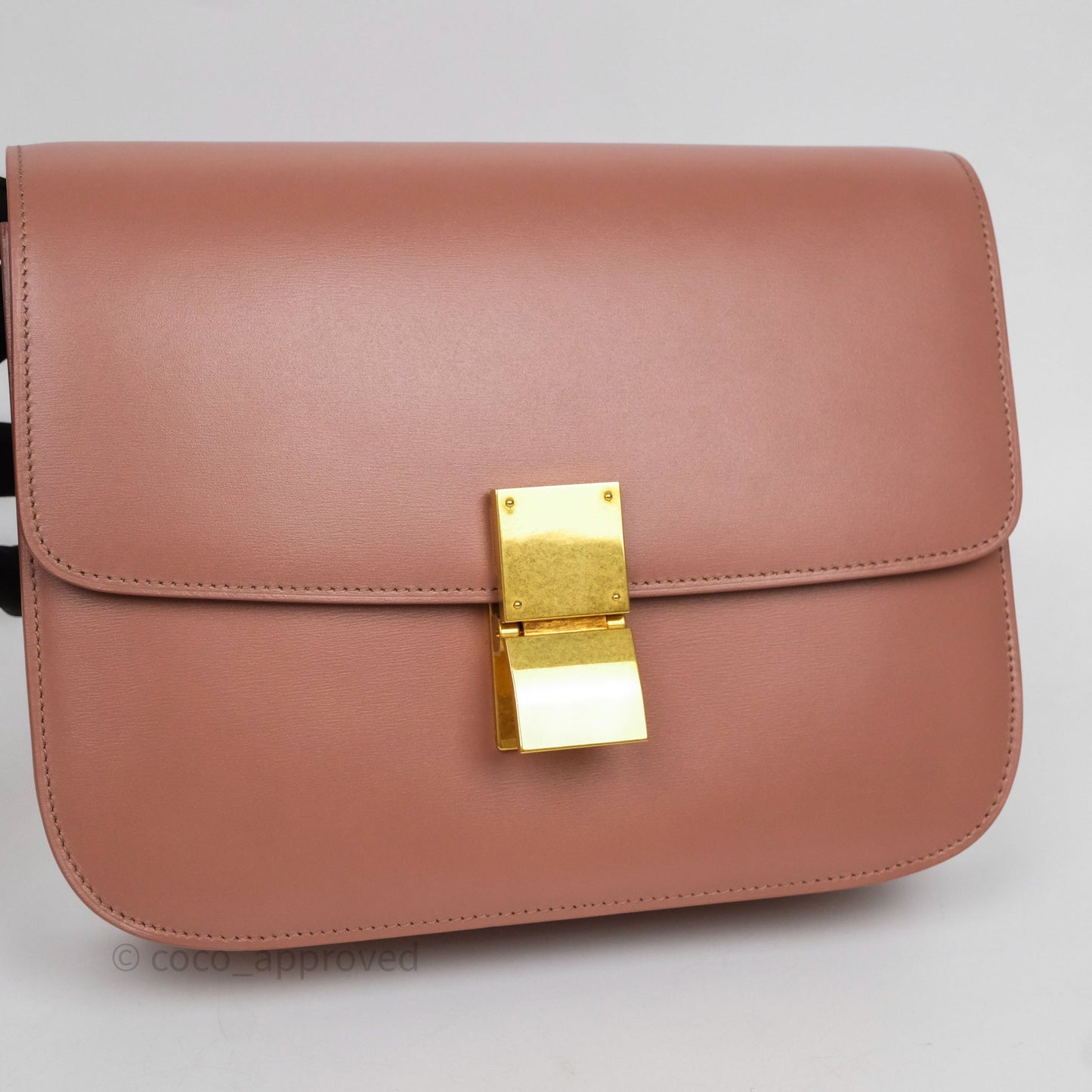 Celine Rose Box Medium Calfskin Bag Gold Hardware