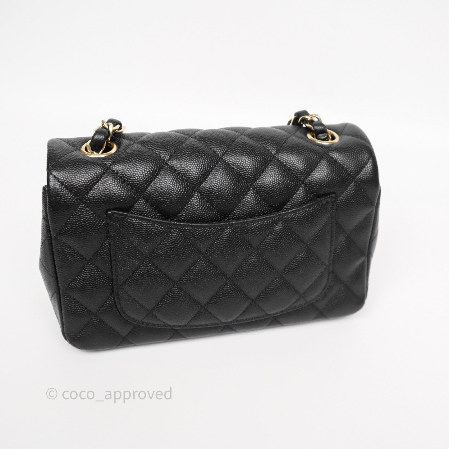 Chanel Mini Rectangular Quilted Black Caviar Gold Hardware