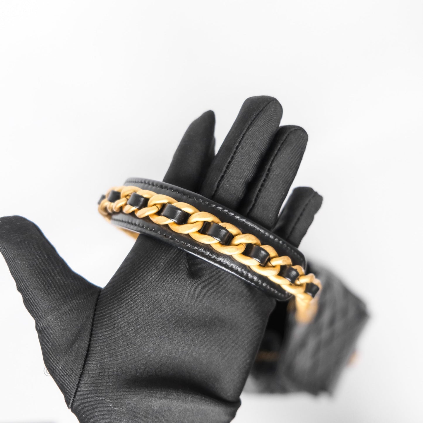 Chanel 25 Medium Black Crumpled Calfskin Aged Gold Hardware