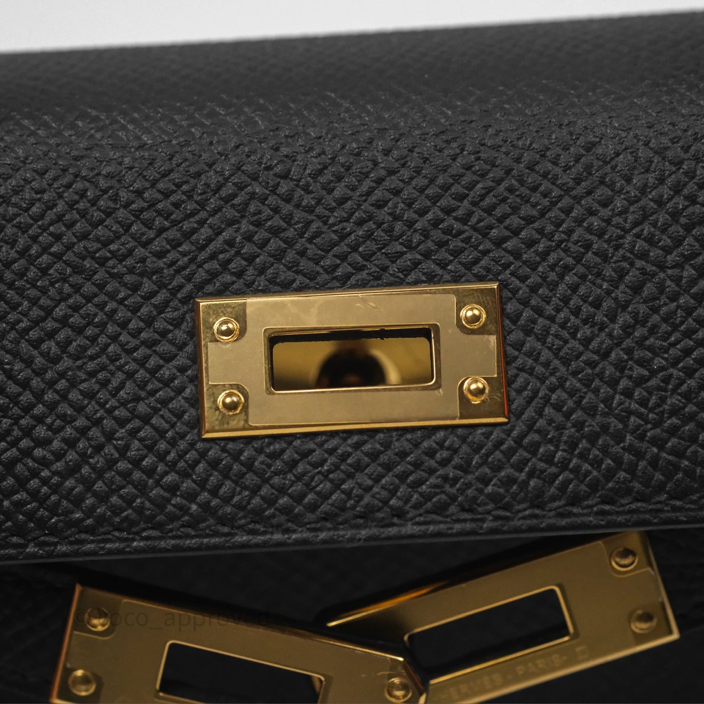 Hermès Mini Kelly II Noir 89 Epsom Gold Hardware