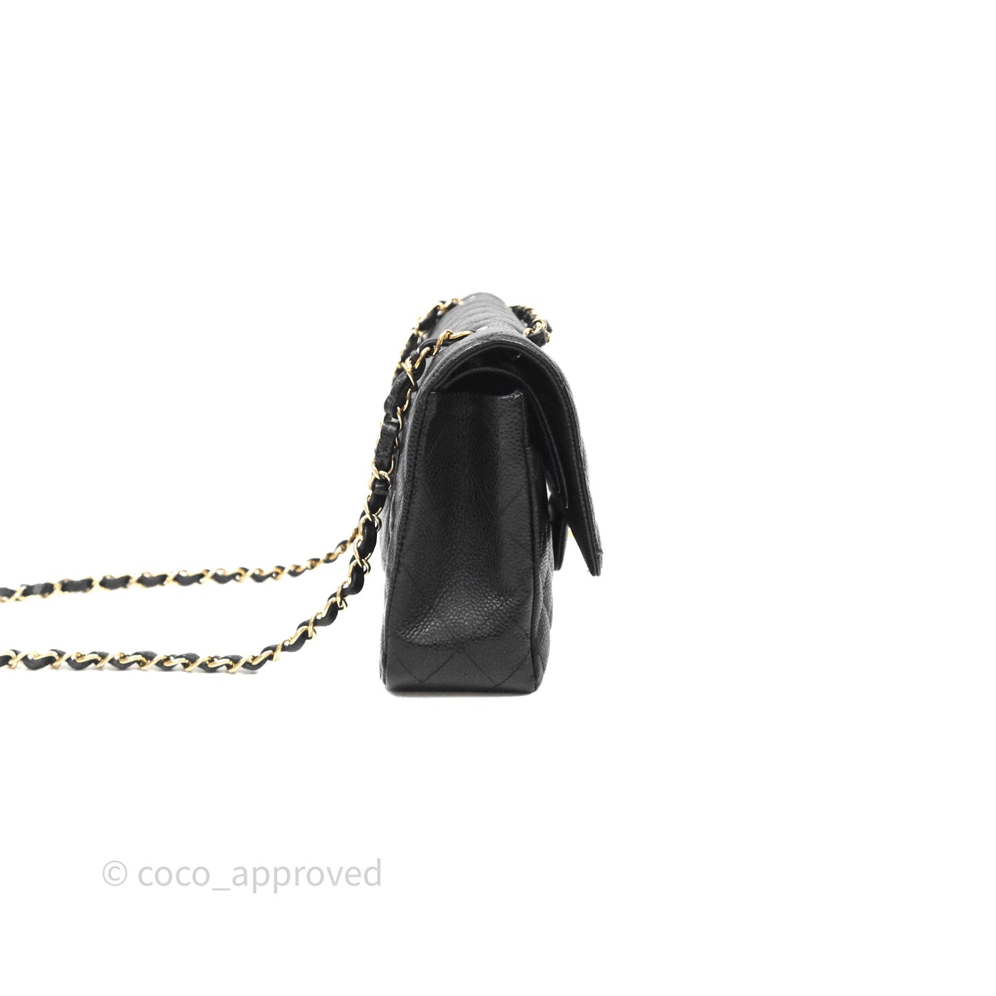 Chanel Classic M/L Medium Flap Quilted Black Caviar Gold Hardware