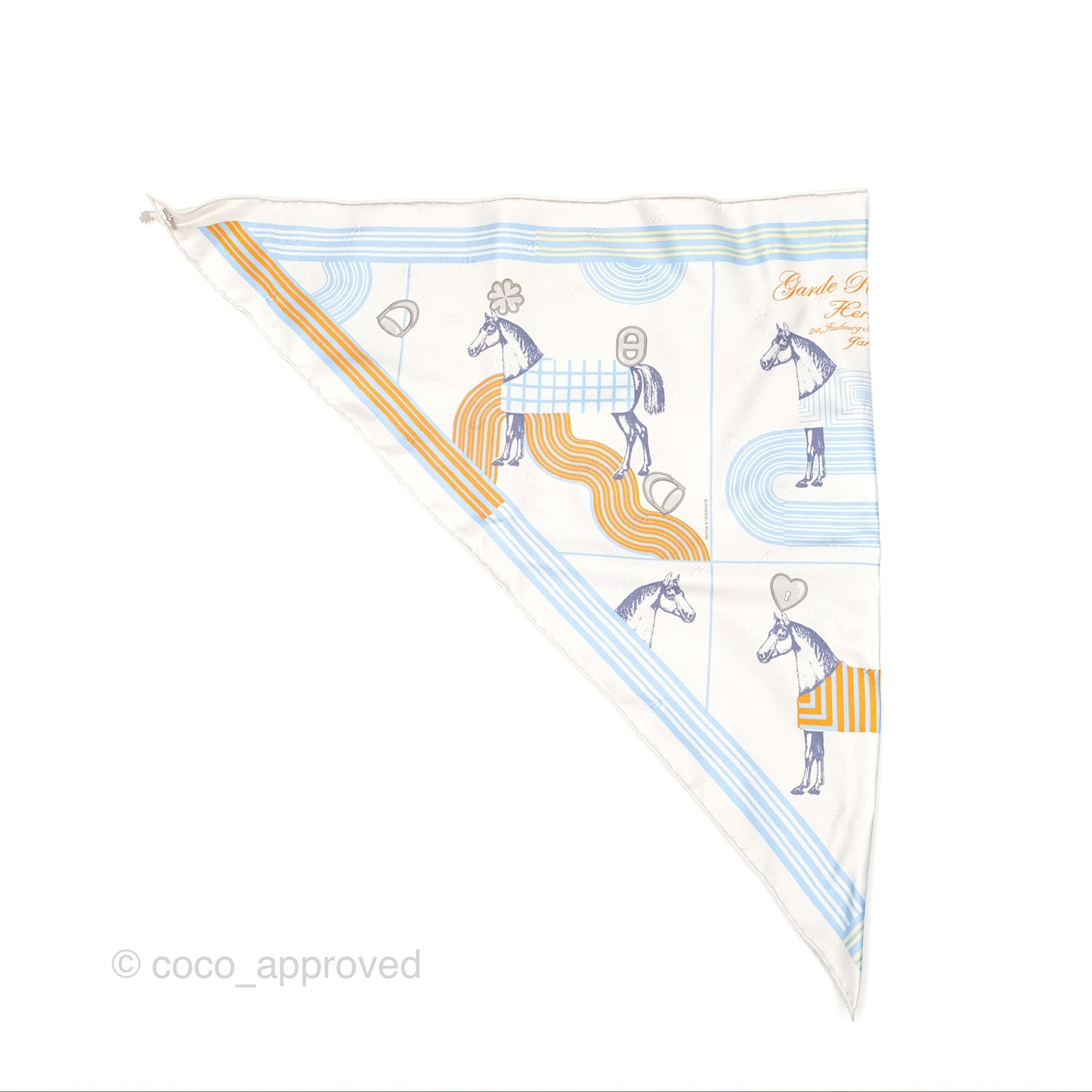 Hermès Garde Robe Pop Triangle Scarf Silk Blue/Grey