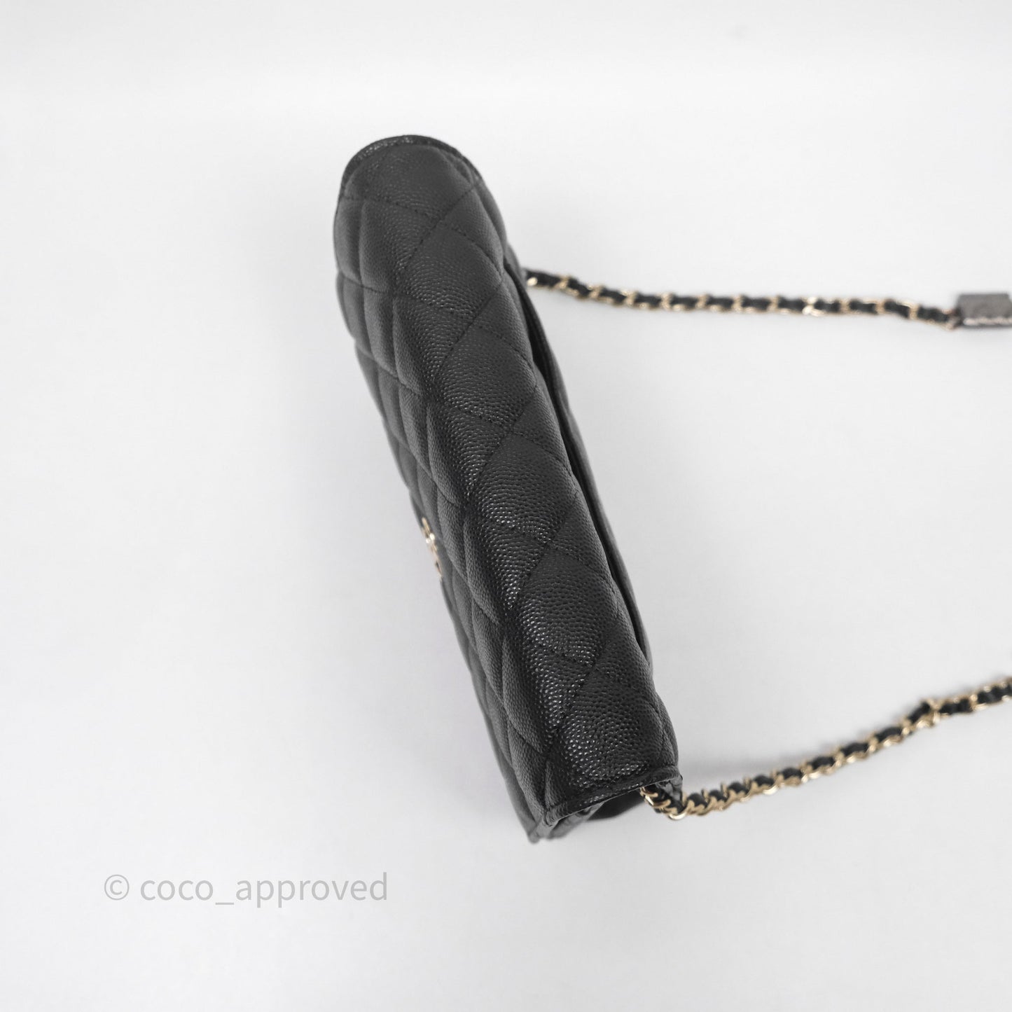 Chanel Quilted WOC with Charms Black Caviar Gold Hardware