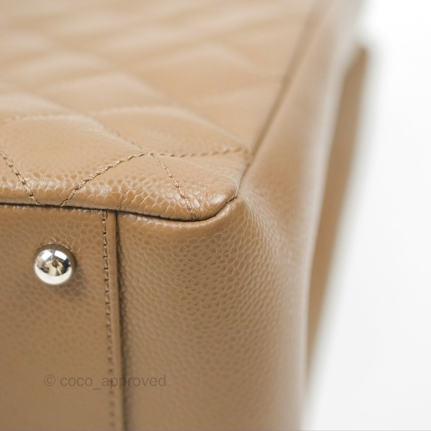 Chanel XL GST Brown Taupe Caviar Silver Hardware
