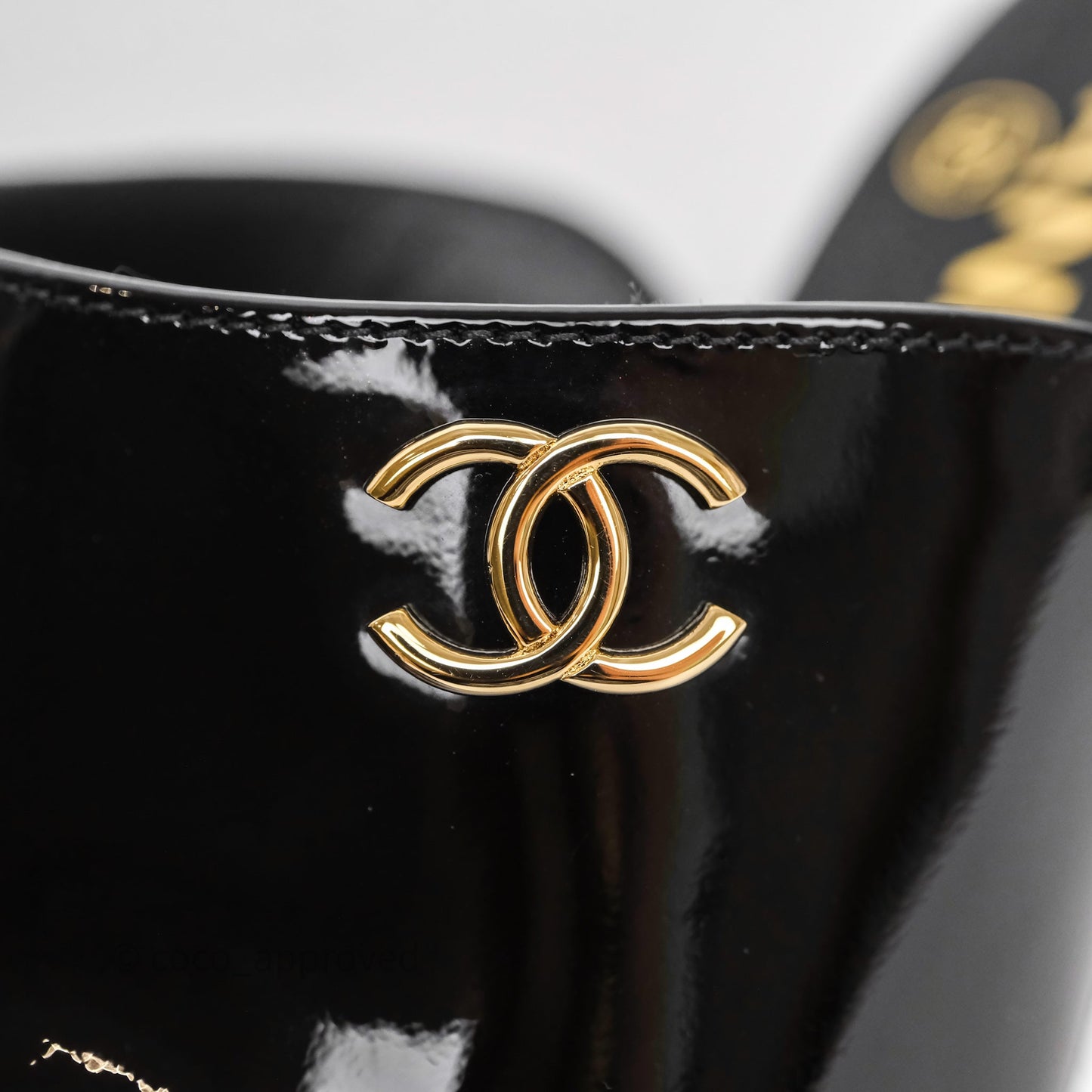 Chanel CC Heels Black Patent Size 36