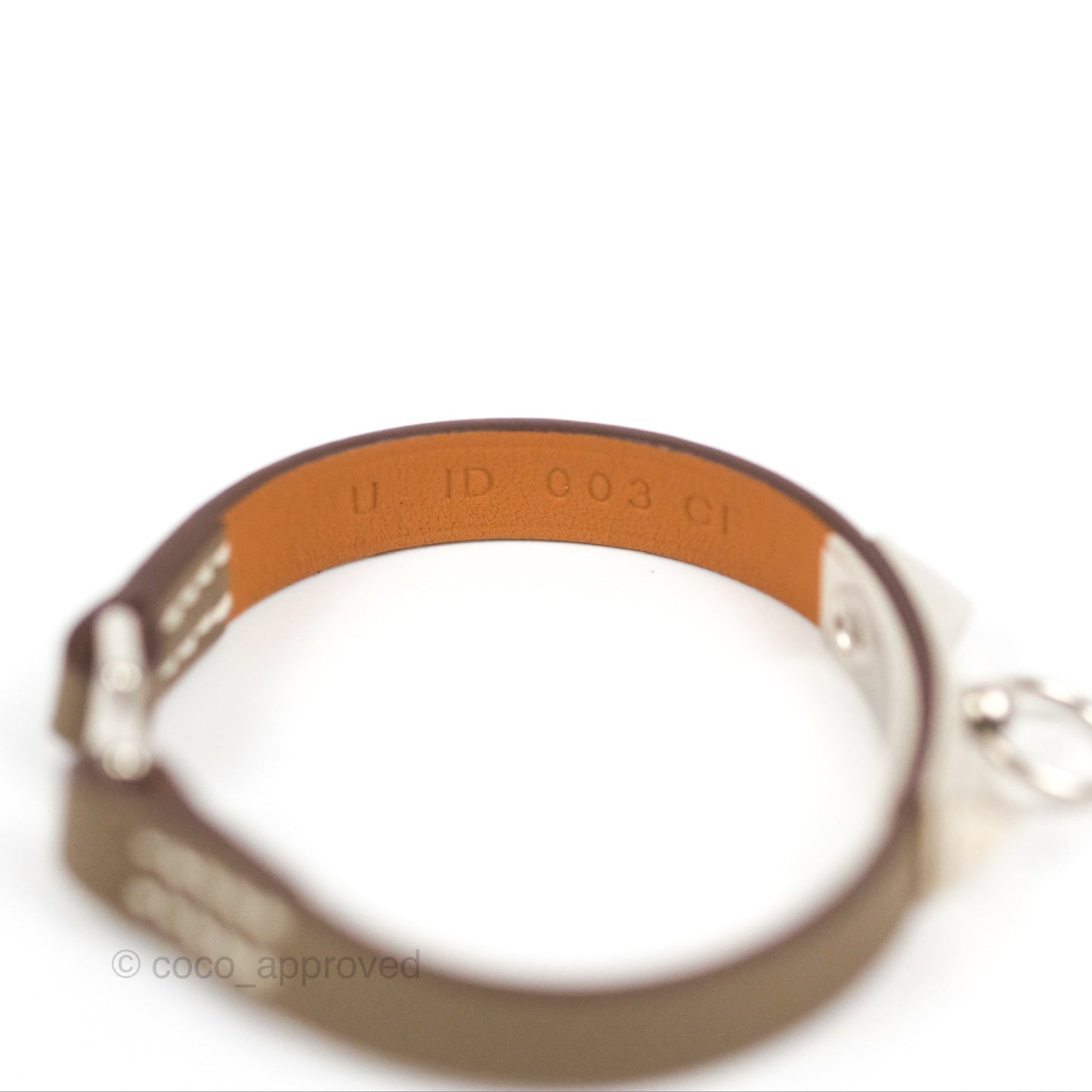 Hermès Rivale Mini Bracelet Etoupe Swift Palladium Hardware
