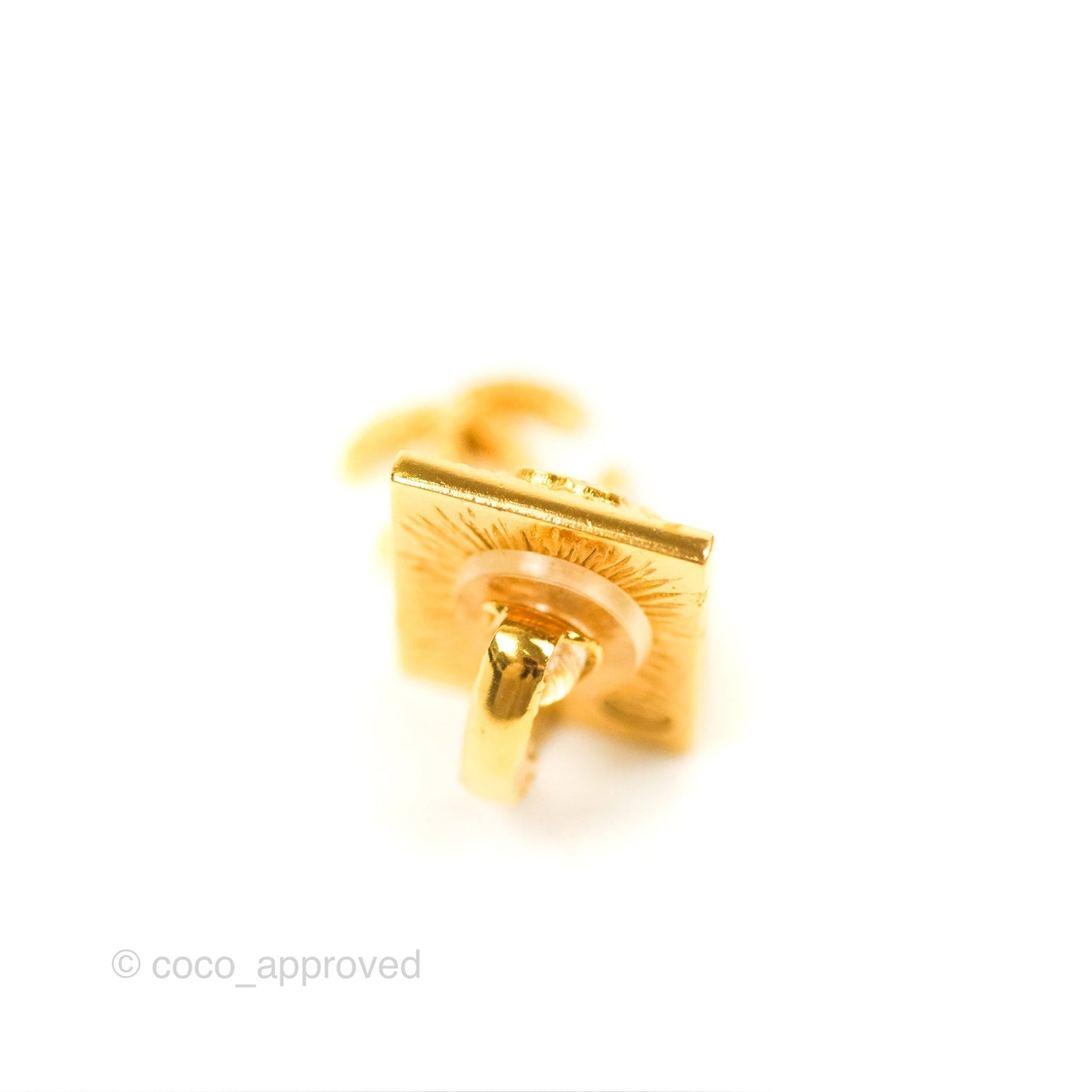 Chanel Lion CC Drop Ear Clip Gold Tone 22A