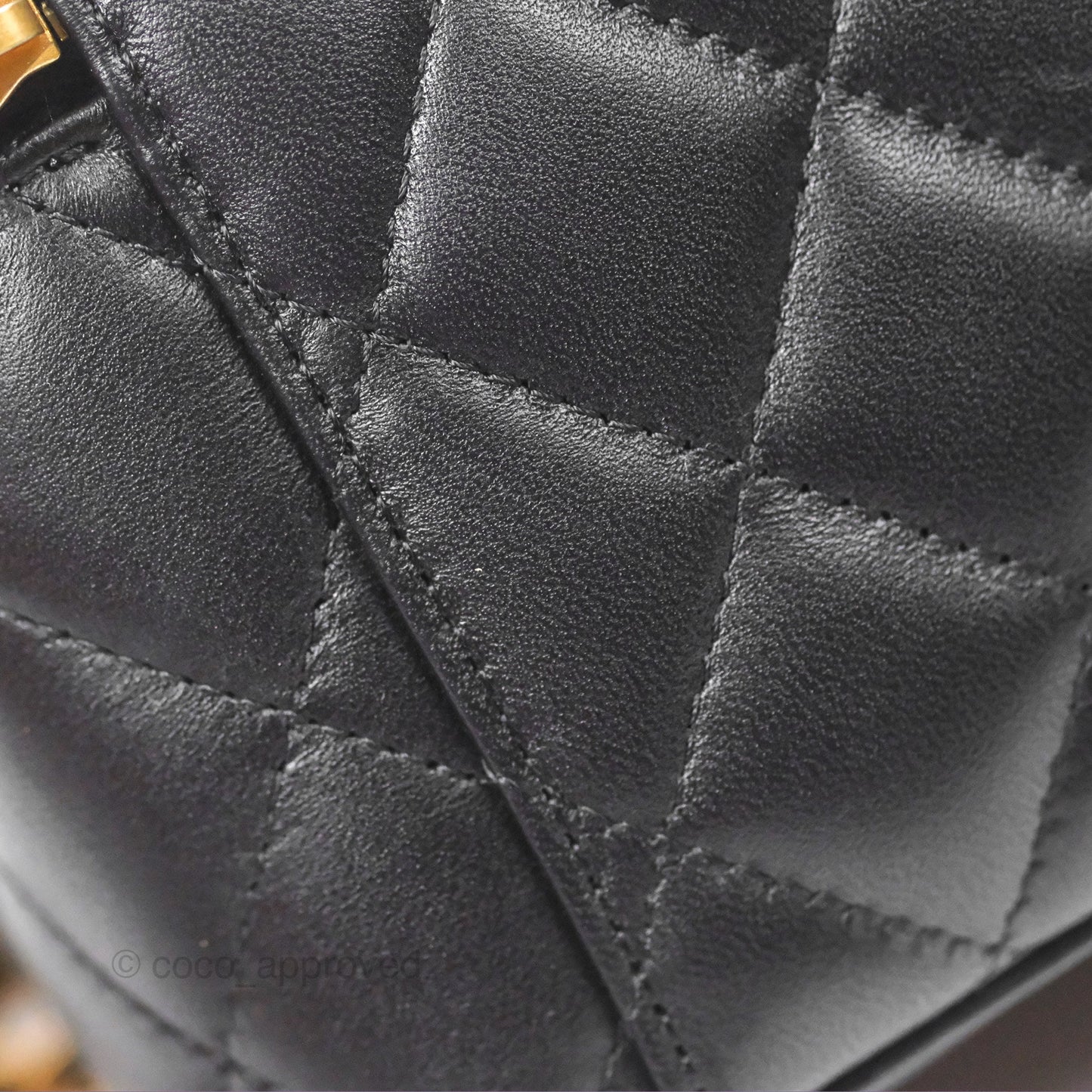 Chanel Top Handle Vanity Rectangular Black Lambskin Gold Hardware