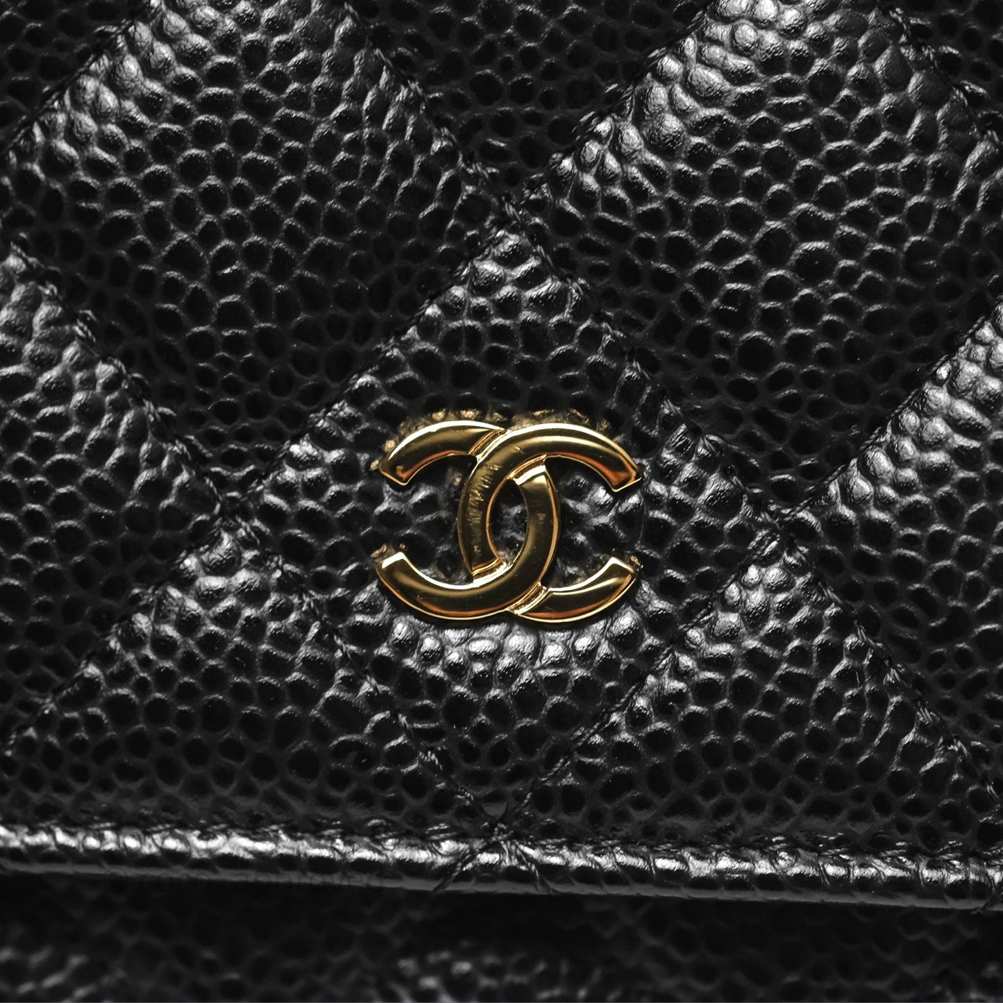 Chanel Quilted WOC Black Caviar Gold Hardware