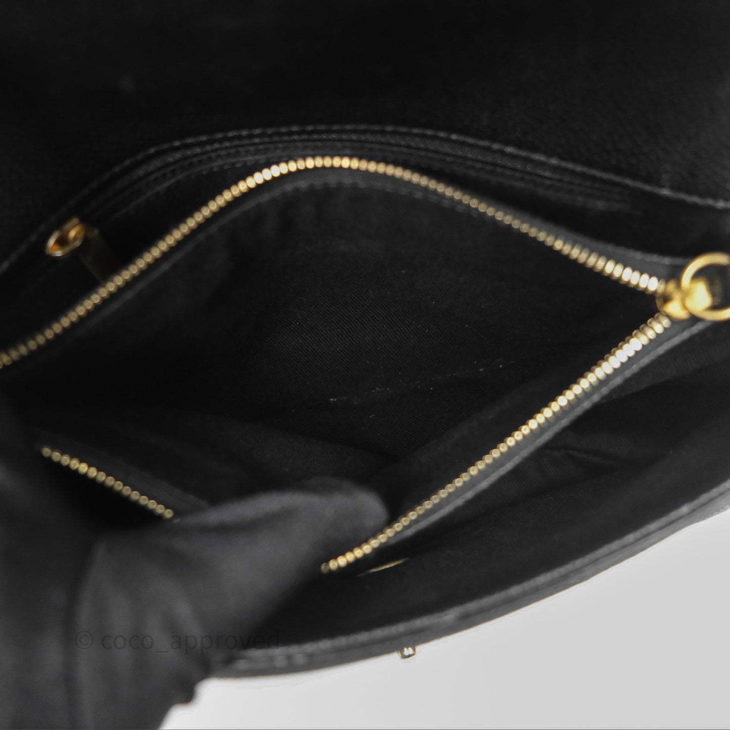 Chanel Small Chic Affinity Grained Calfskin Black Aged Gold Hardware