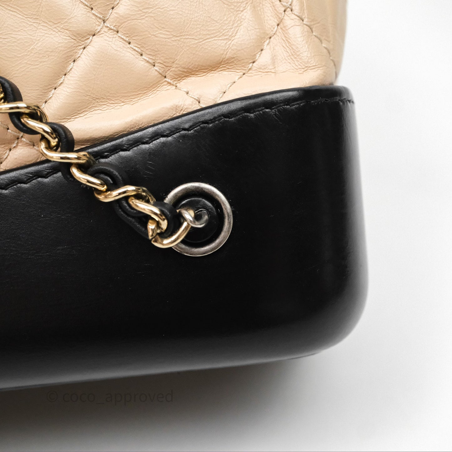 Chanel Quilted Small Gabrielle Backpack Black/Beige Aged Calfskin
