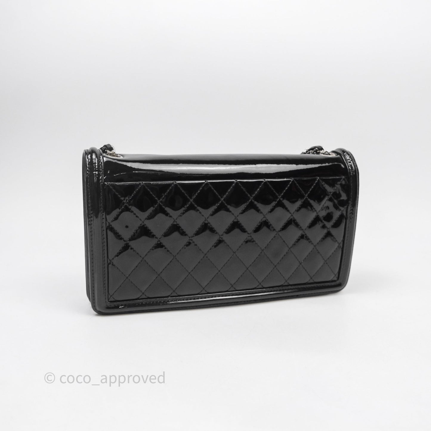 Chanel Crystal Lego Brick Shoulder Bag Black Plexiglass Patent Silver Hardware