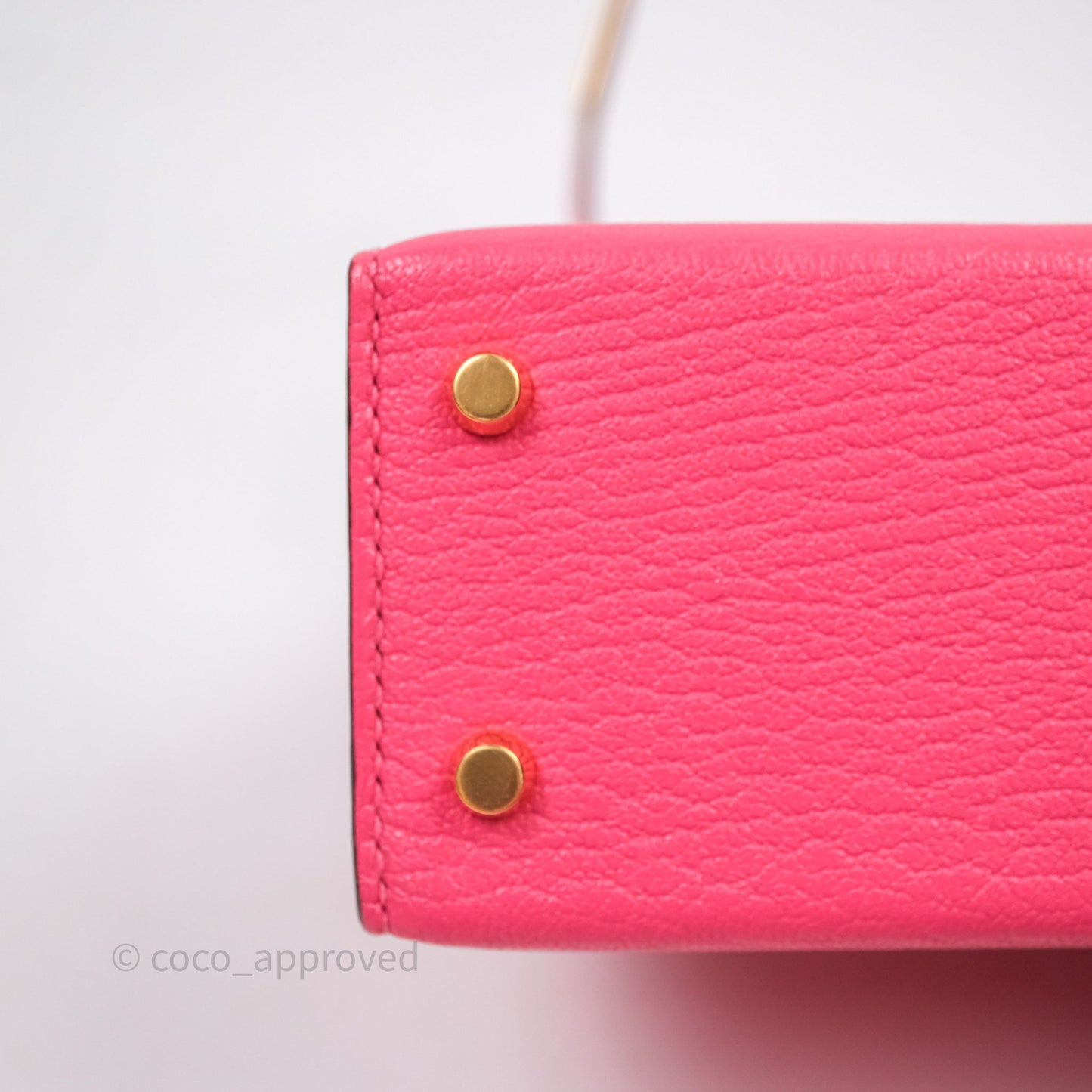 Hermes Mini Kelly II Chevre Mysore U5 Rose Lipstick Gold Hardware