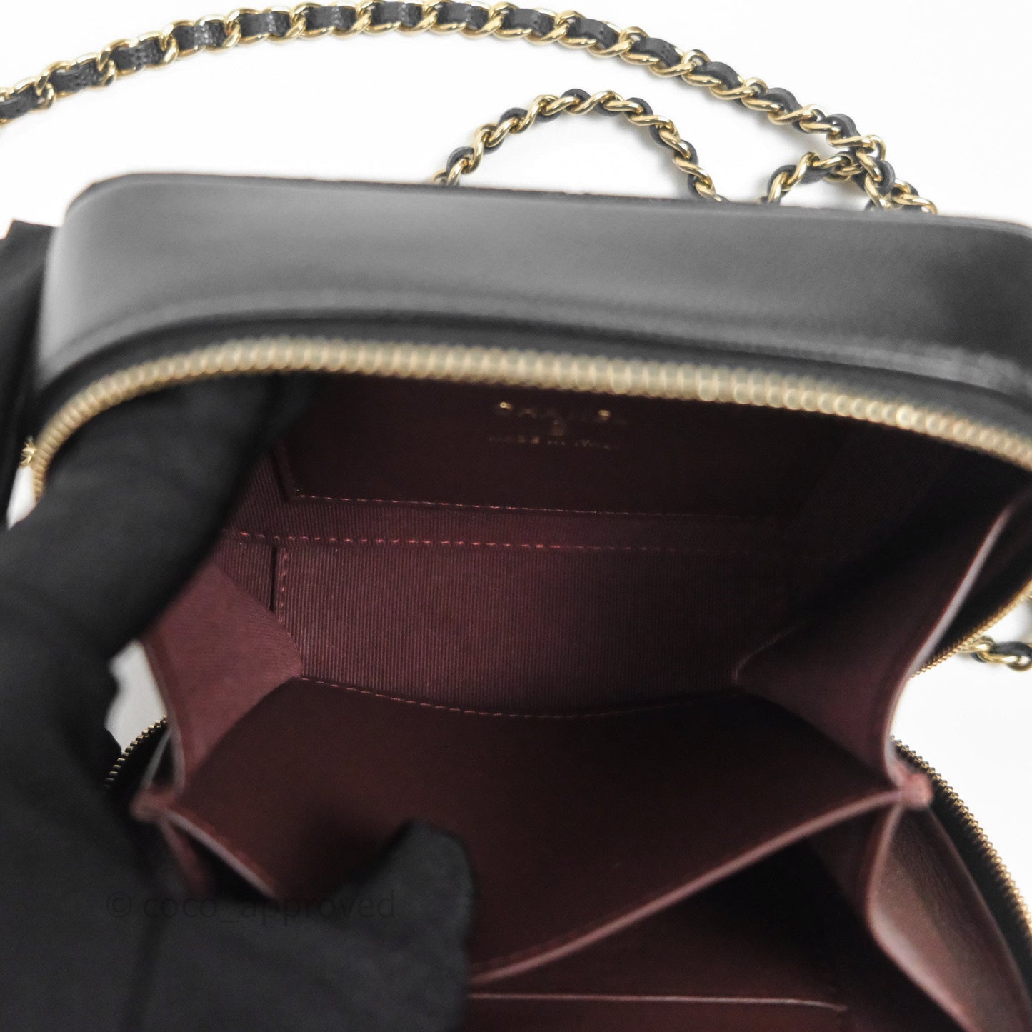 Chanel Quilted Camera Case Black Caviar Gold Hardware