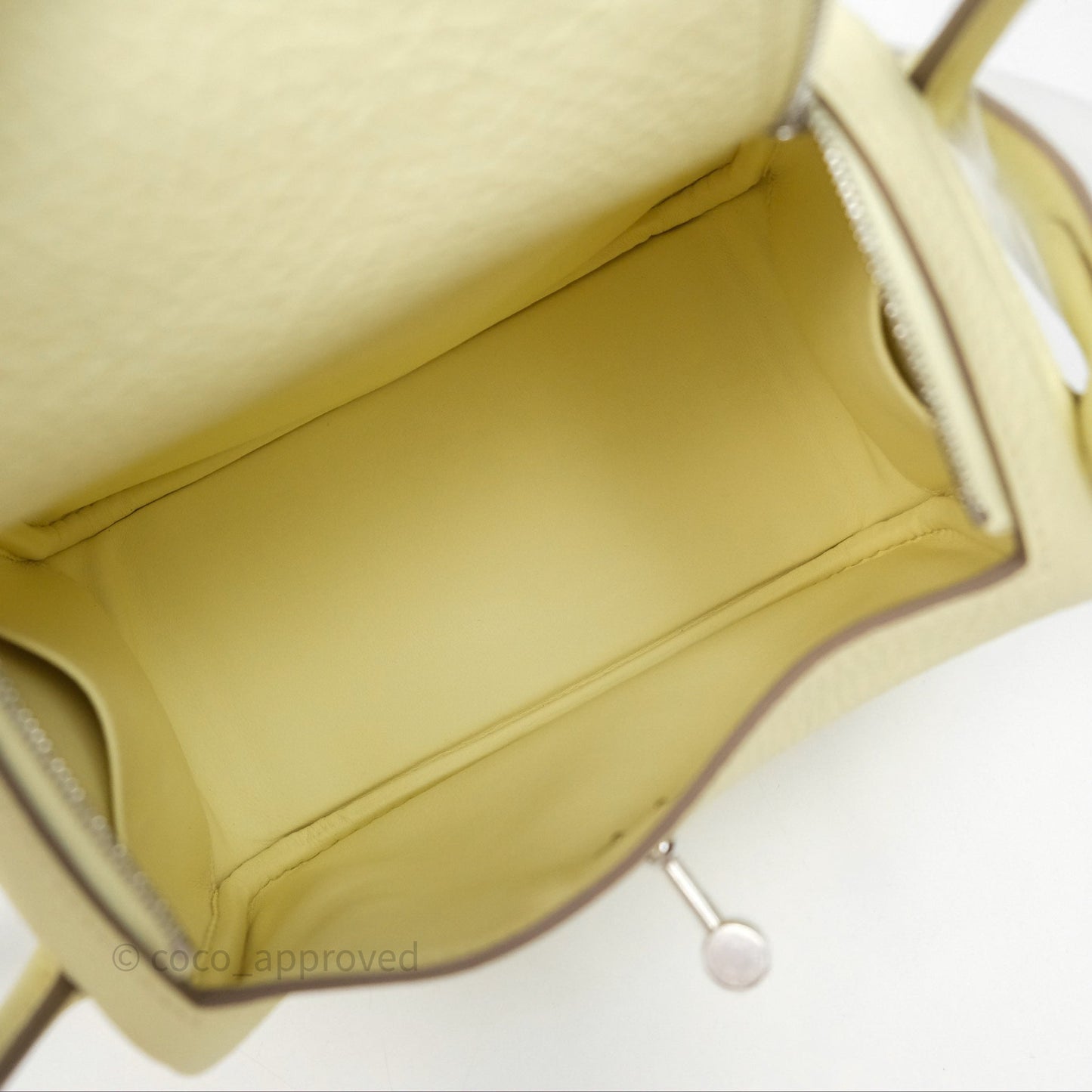 Hermès Mini Lindy II 20 Jaune Milton Clemence Palladium Hardware