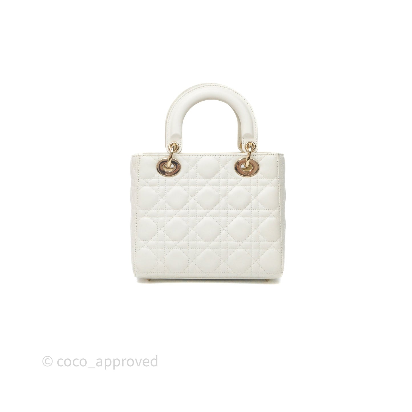 Christian Dior Small My ABCDior Lady Dior Bag White Cannage Lambskin Gold Hardware