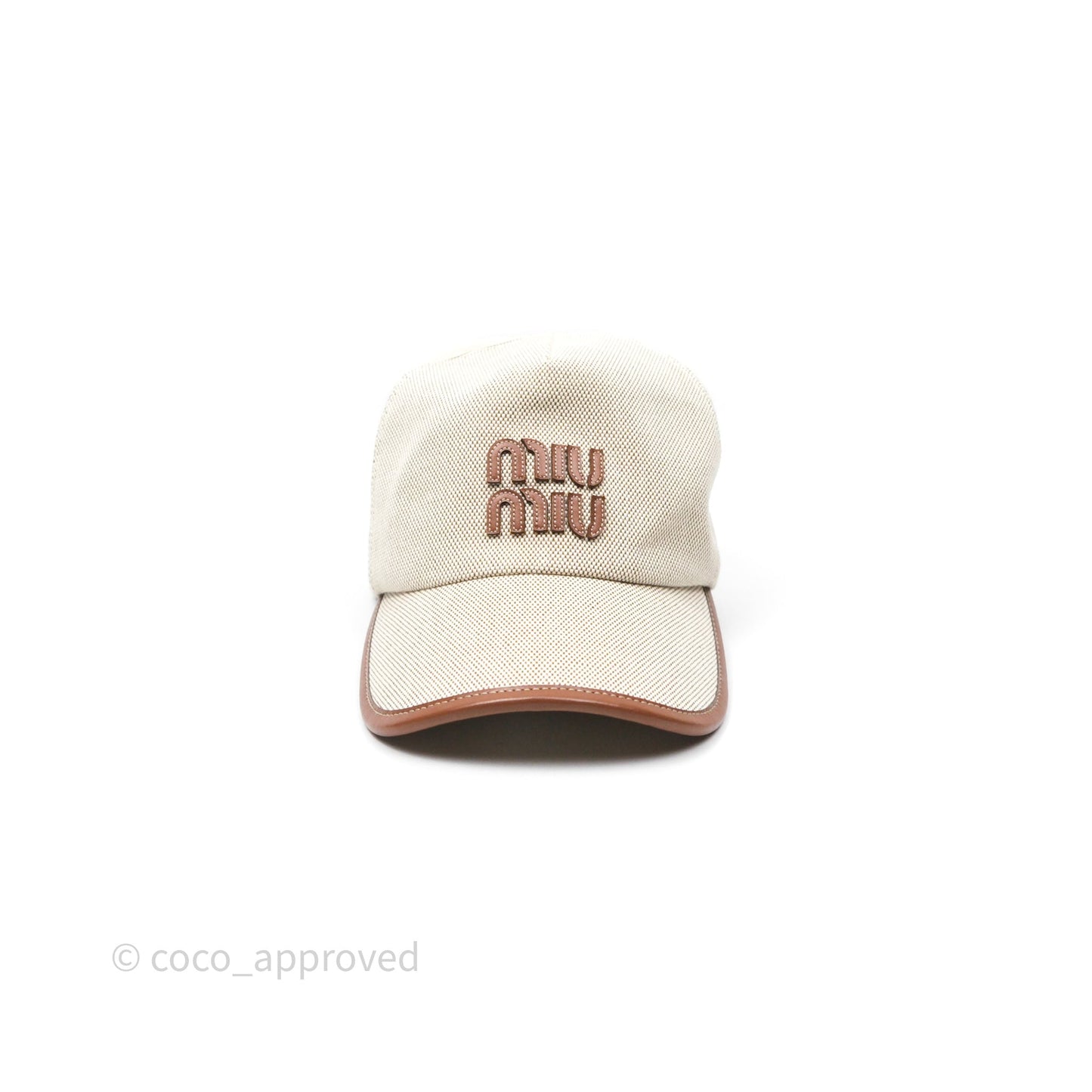 Miu Miu Baseball Hat Canvas Beige/ Brandy