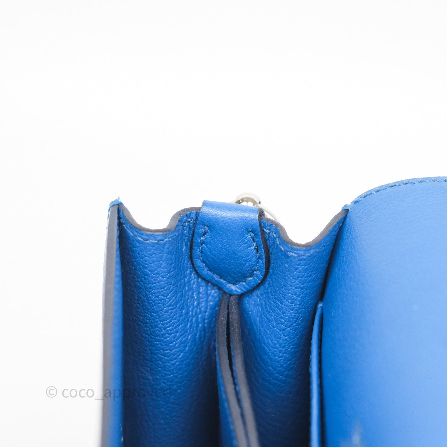 Hermès Roulis Mini 18 Blue Zellige I7 Evercolor Palladium Hardware