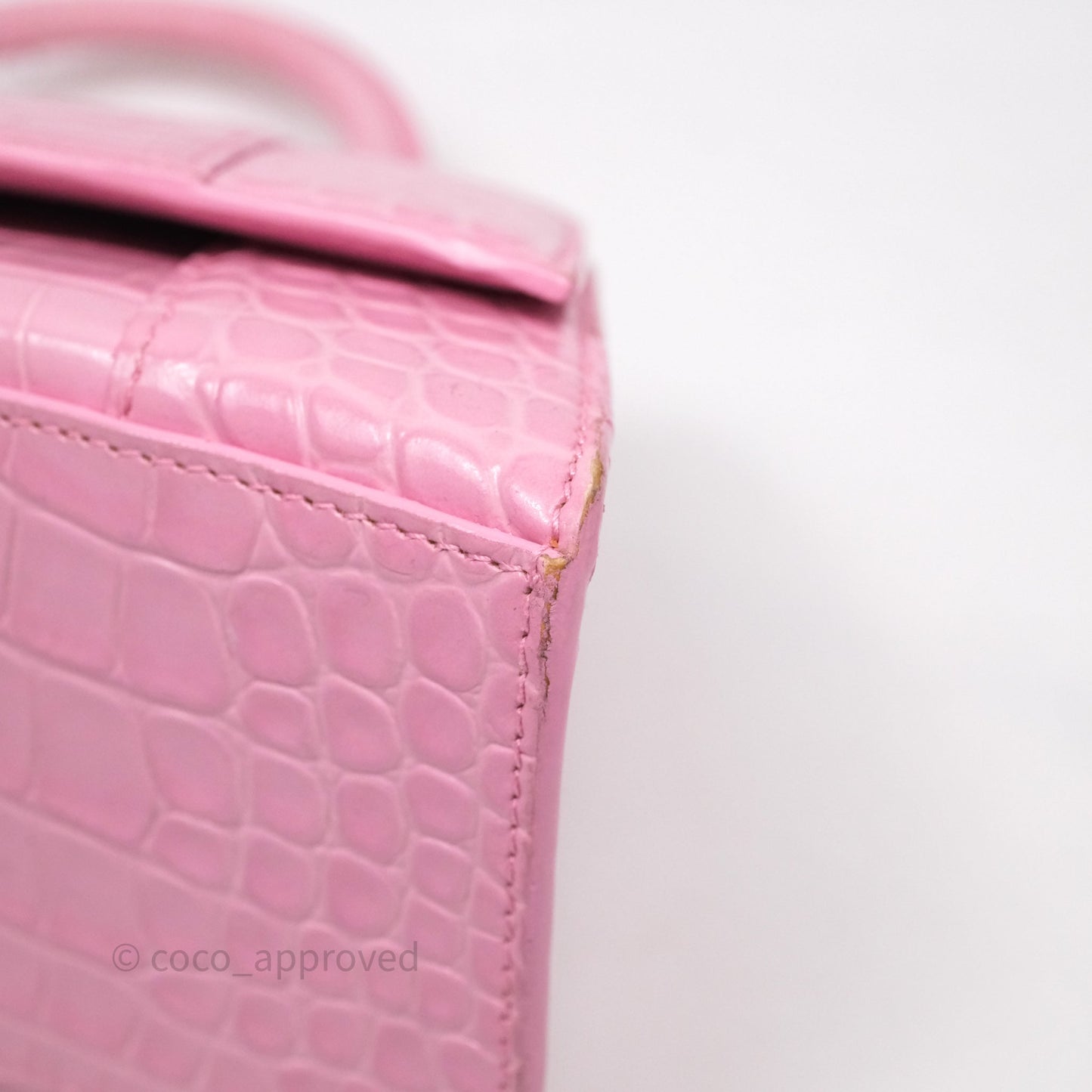 Balenciaga Small Hourglass Embossed Bag Pink