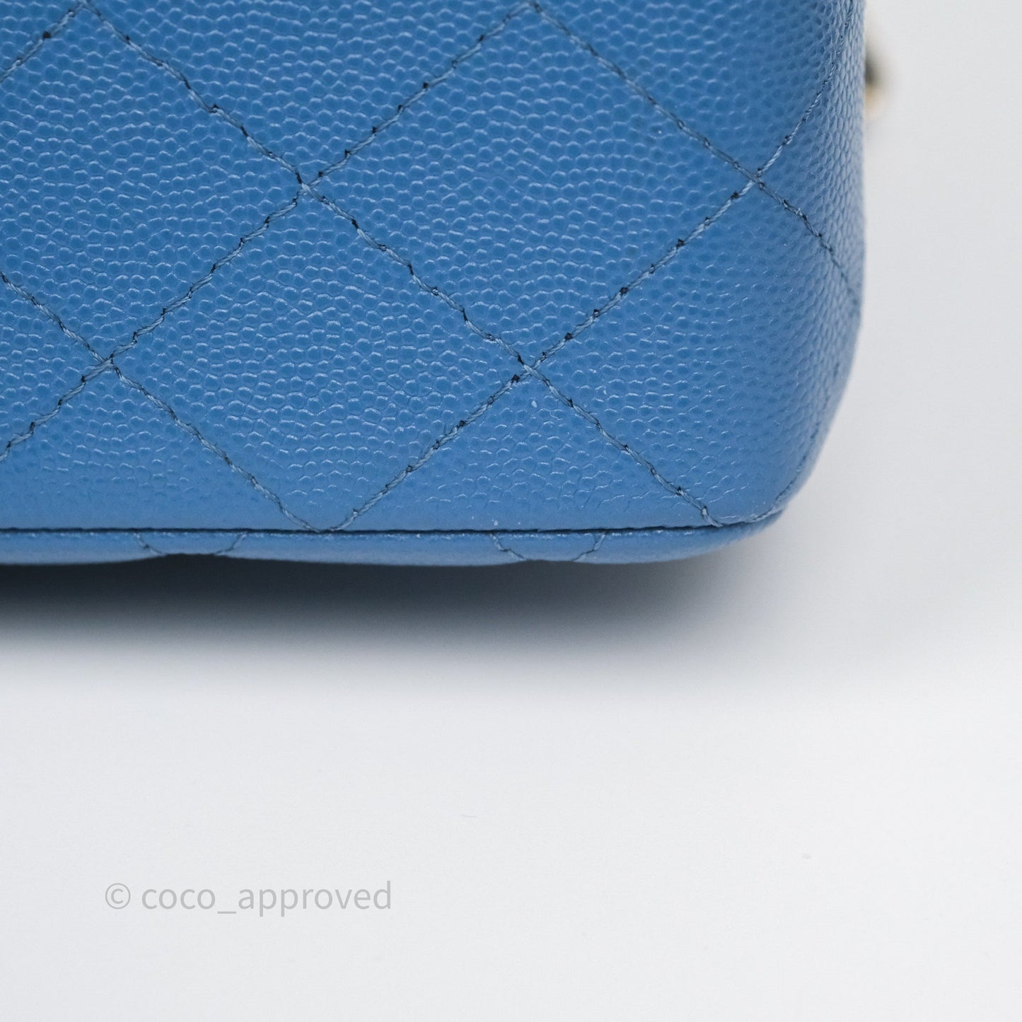 Chanel Small Classic Quilted Flap Blue Caviar Gold Hardware