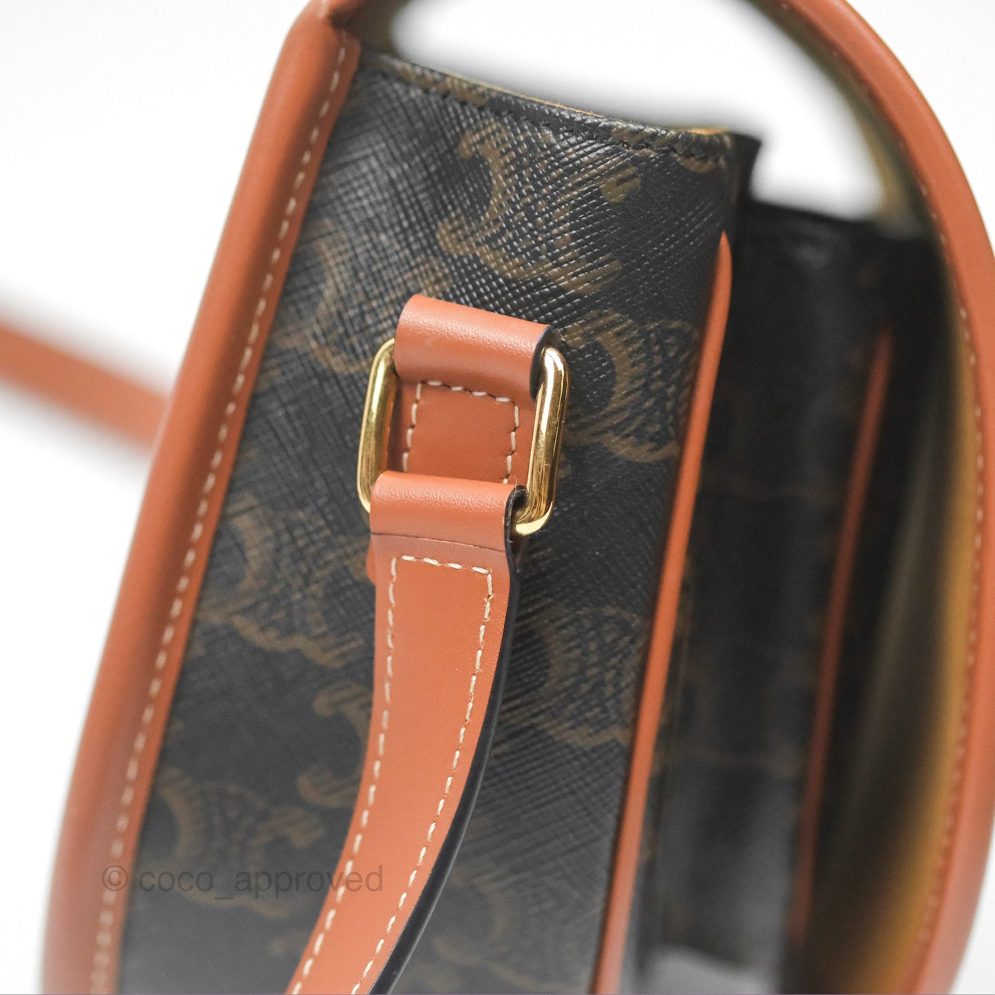Celine Medium Folco Bag Triomphe Canvas Tan