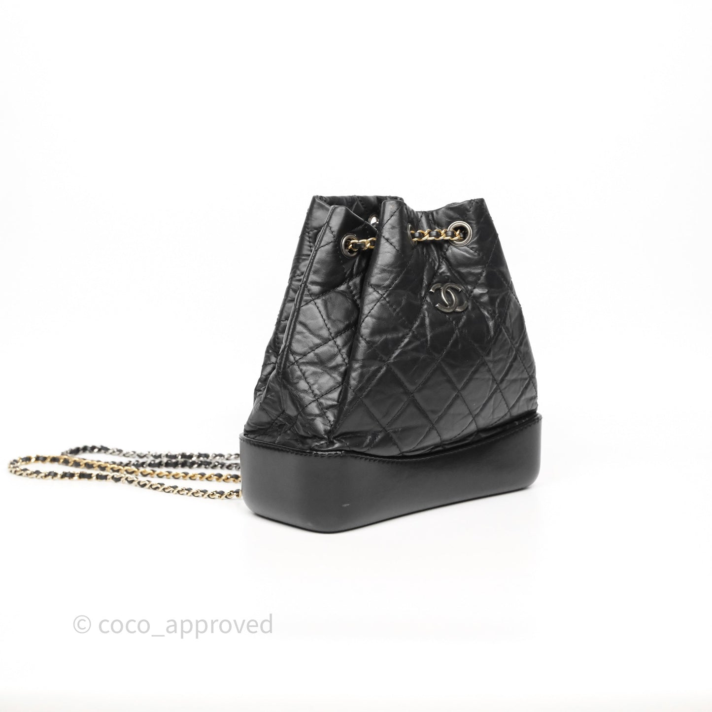 Chanel Small Gabrielle Backpack Black Aged Calfskin
