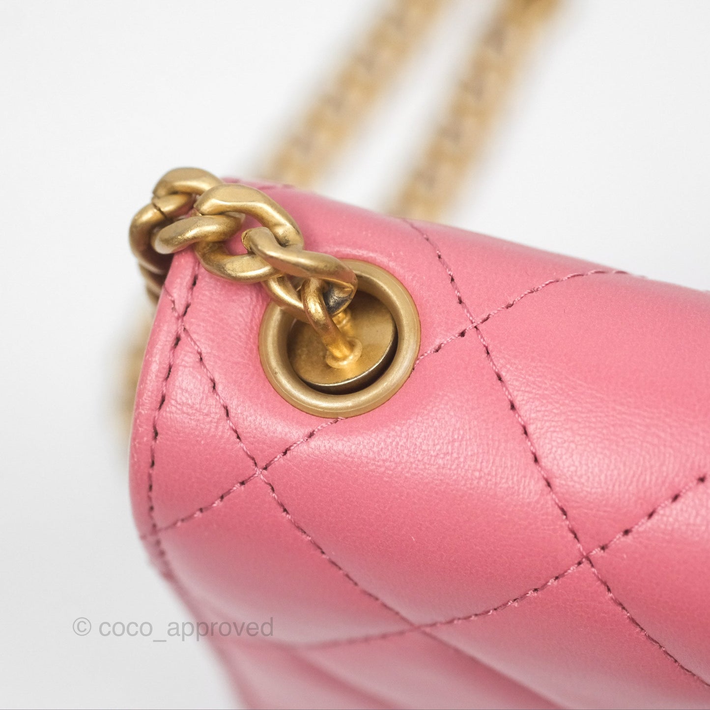 Chanel All Slide Wallet on Chain WOC Adjustable Chain Quilted Pink Lambskin