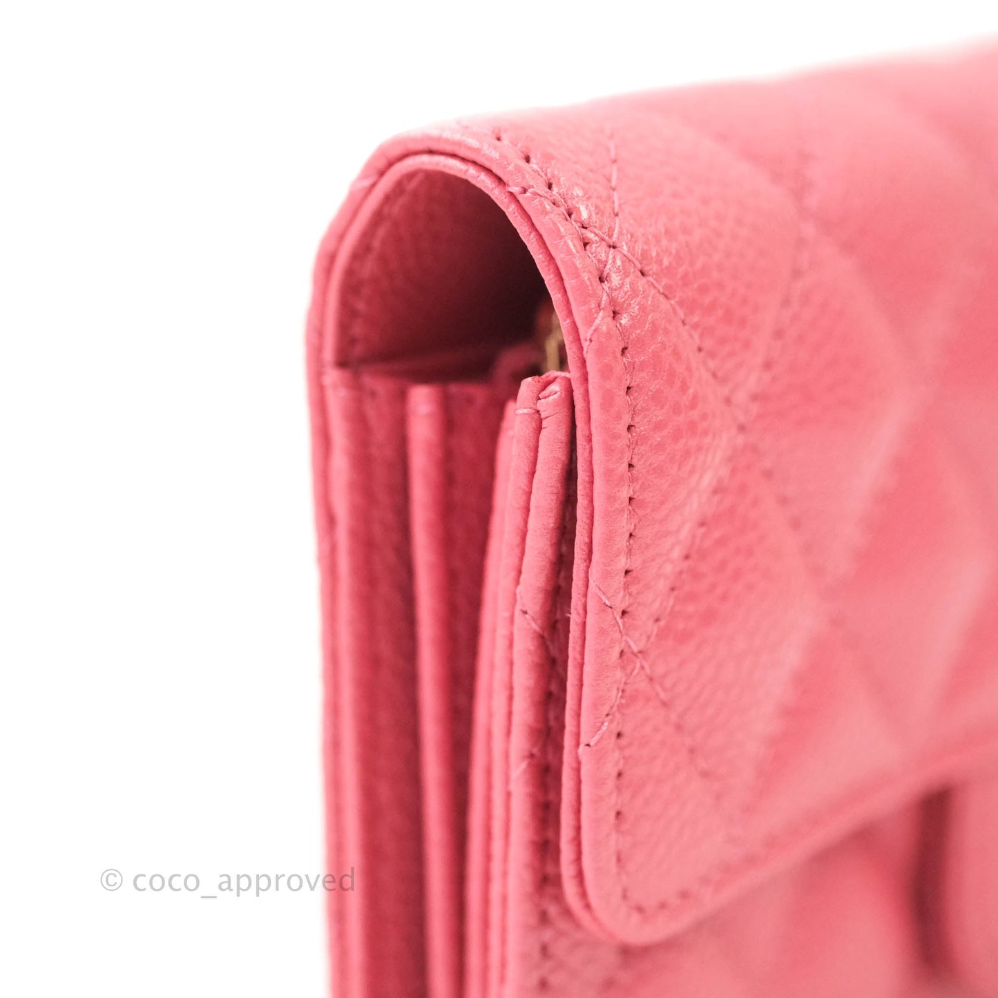 Chanel Classic Flap Wallet Pink Caviar Gold Hardware⁣ 18S