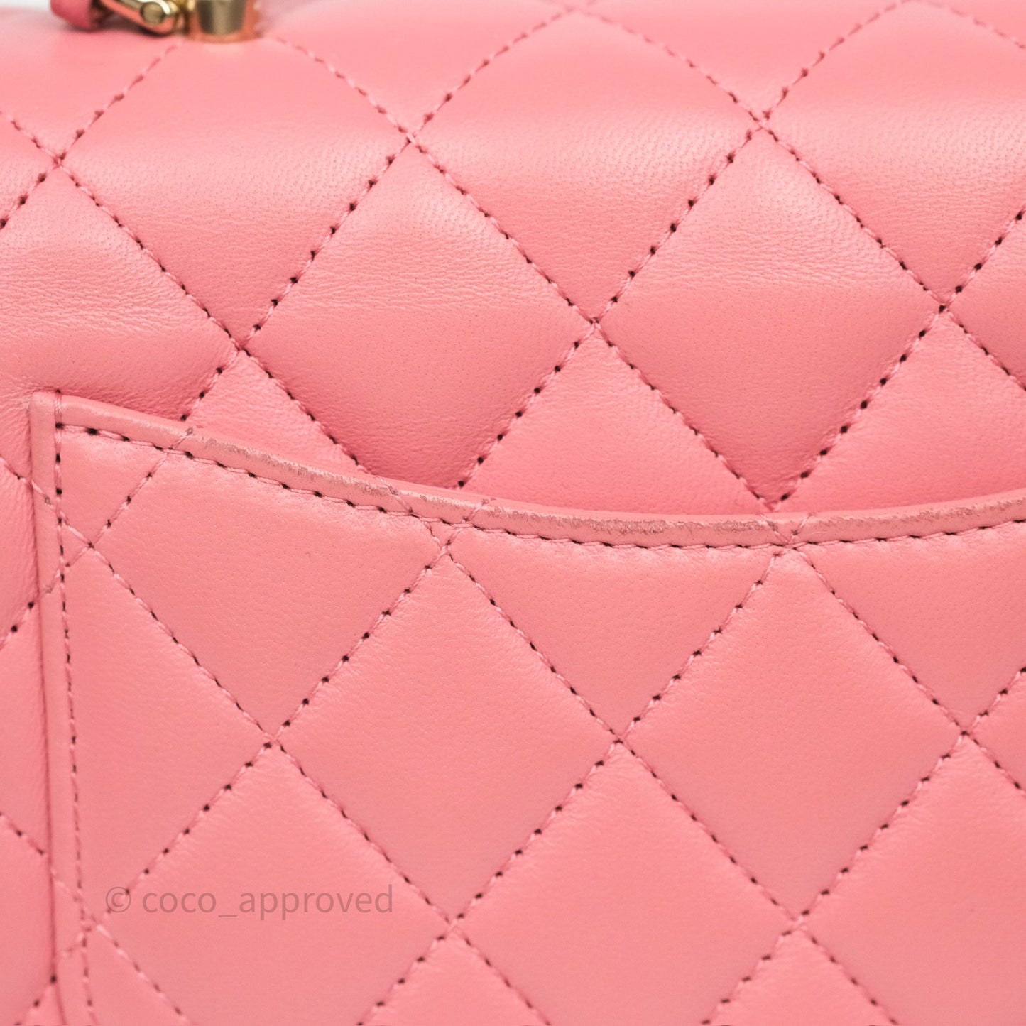 Chanel Top Handle Mini Rectangular Flap Pink Lambskin Gold Hardware