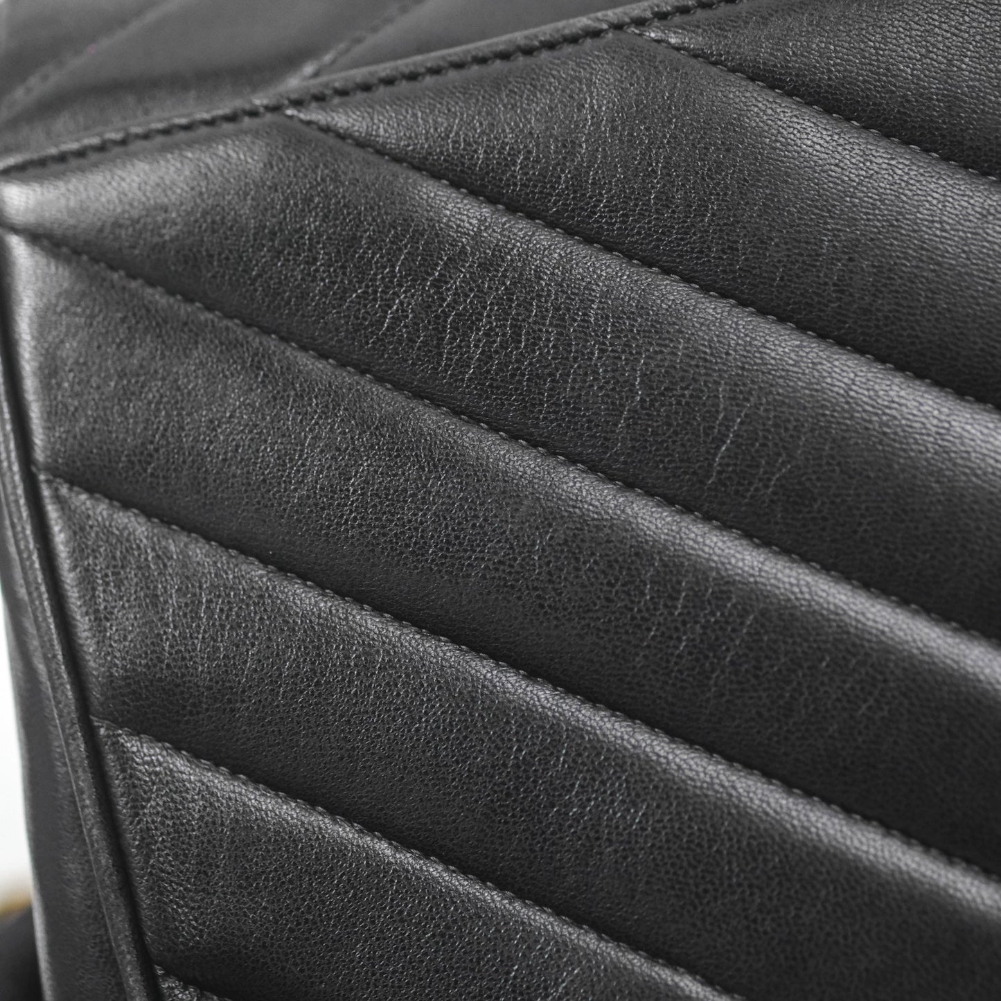 Chanel Vintage Chevron Envelope Flap Bag Black Lambskin 24K Gold Hardware