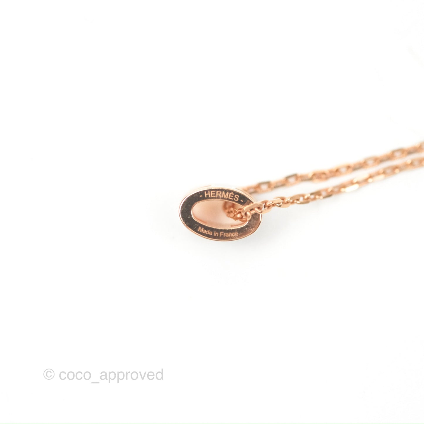 Hermès Mini Pop H Pendant Necklace Vert Cypres Rose Gold Hardware