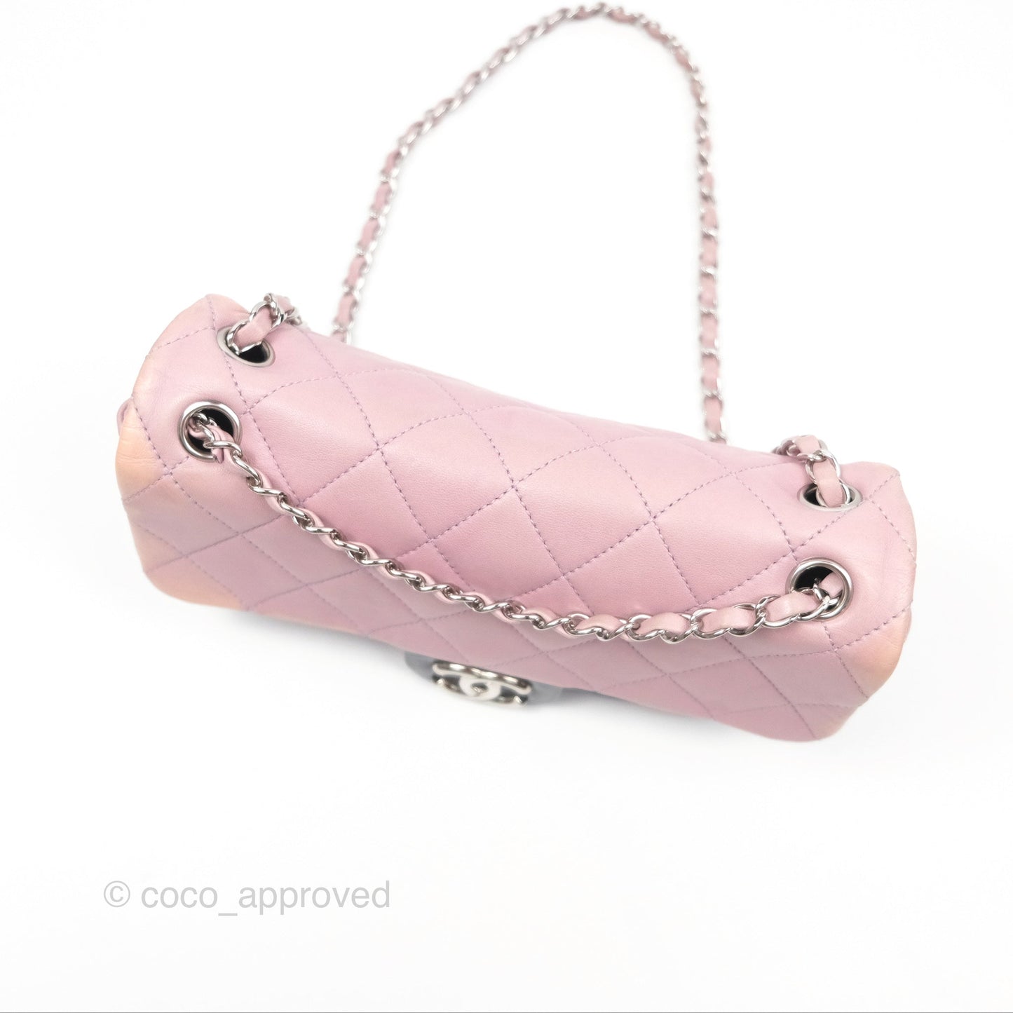 Chanel Medium Bicolor CC Chain Flap Pink/Black Lambskin Silver Hardware
