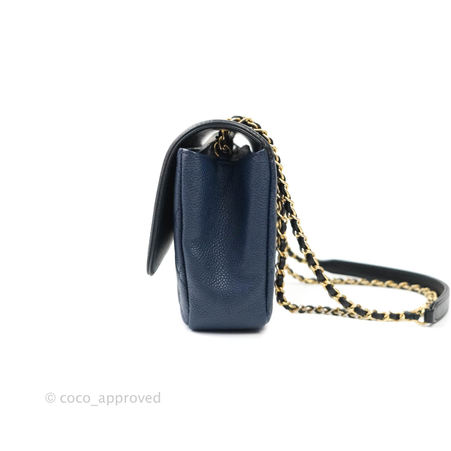 Chanel Quilted Small CC Filigree Flap Navy Caviar