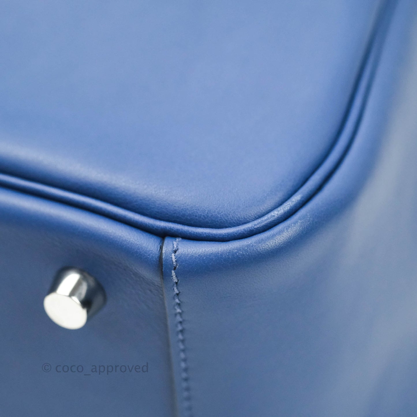 Hermès Lindy 26 Tressage de Cuir Swift Bleu Brighton Palladium Hardware
