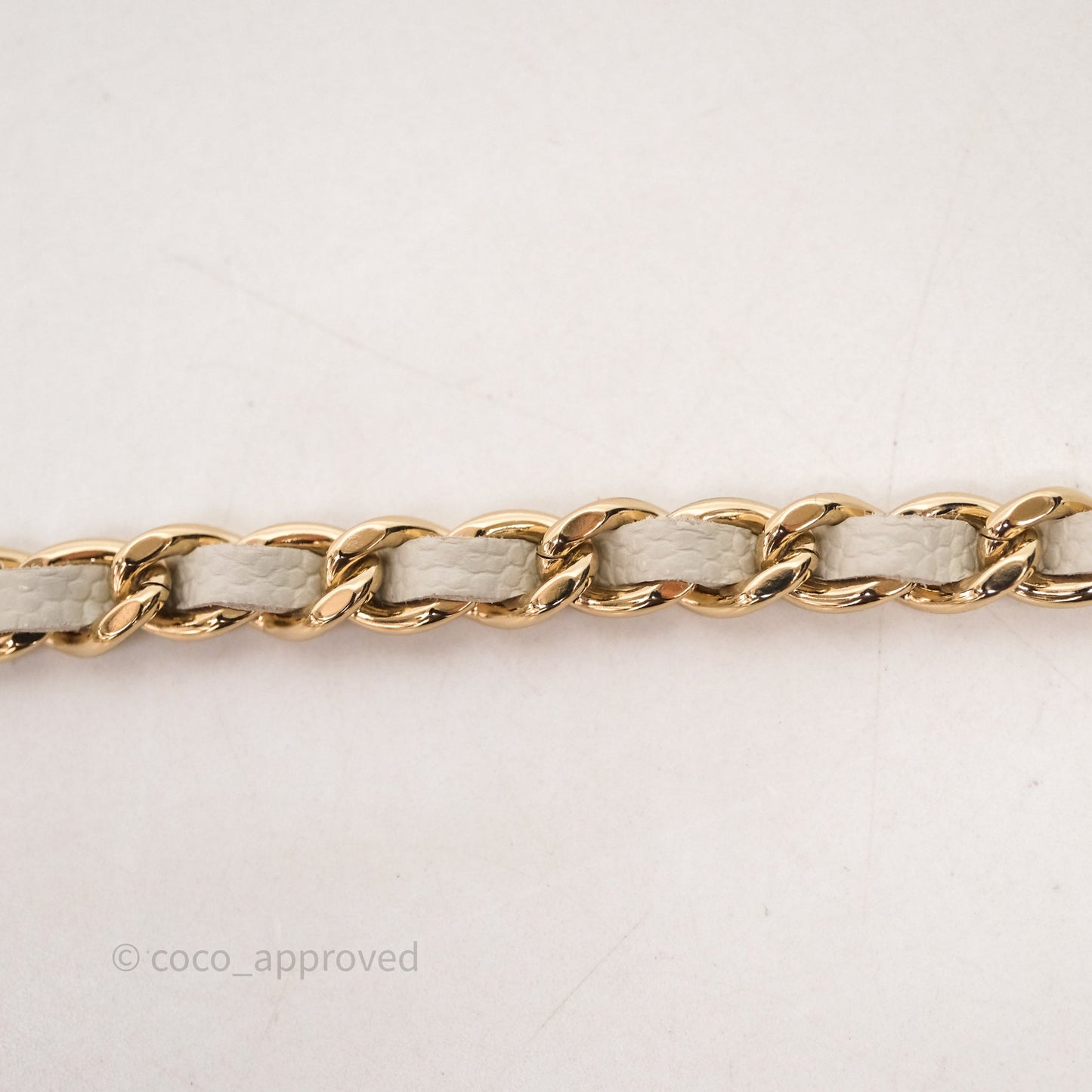 Chanel Quilted Wallet on Chain WOC Light Grey Caviar Gold Hardware 24S