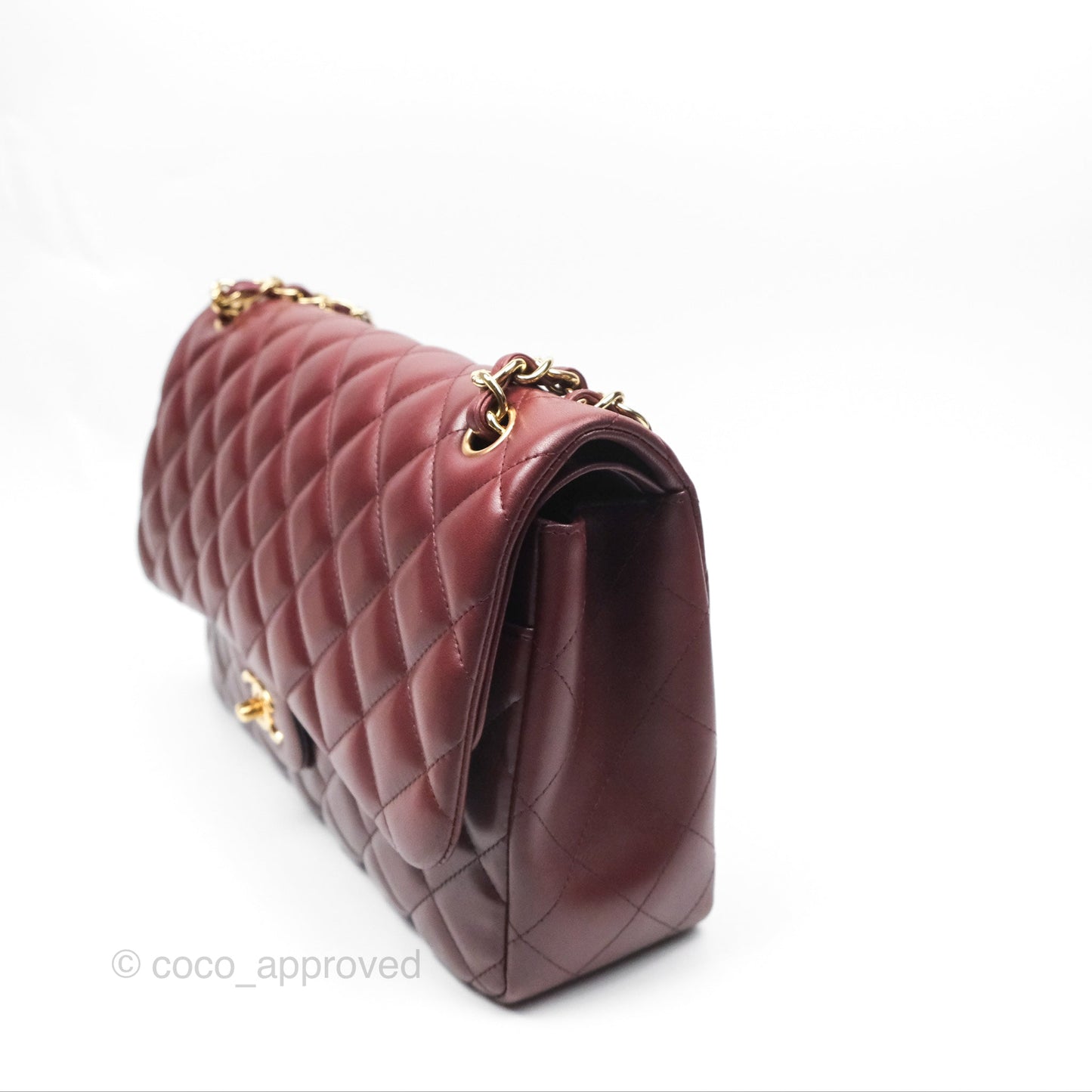 Chanel Jumbo Double Flap Burgundy Lambskin Gold Hardware