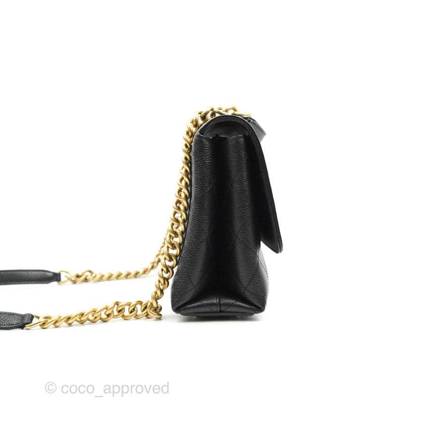 Chanel Chic Affinity Small Grained Calfskin Black Aged Gold Hardware