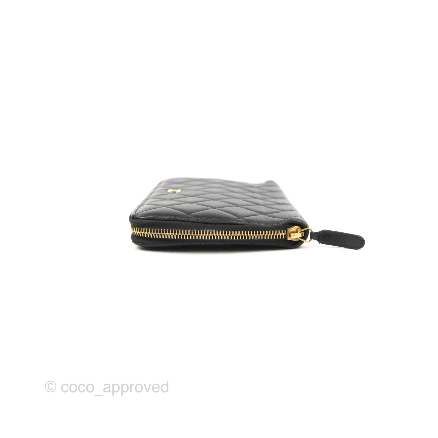 Chanel Zip Around Organiser Wallet Black Lambskin Gold Hardware