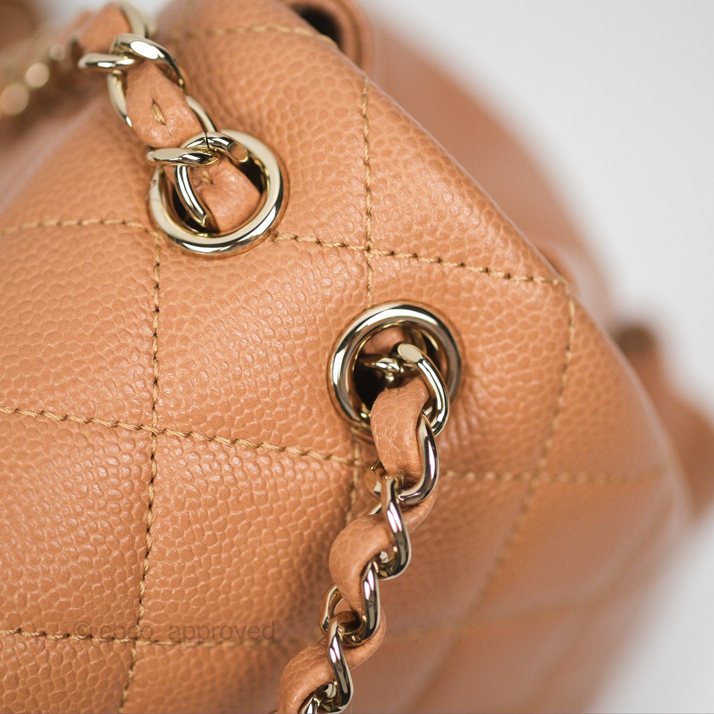 Chanel Duma Backpack Medium Dark Beige Caviar Gold Hardware