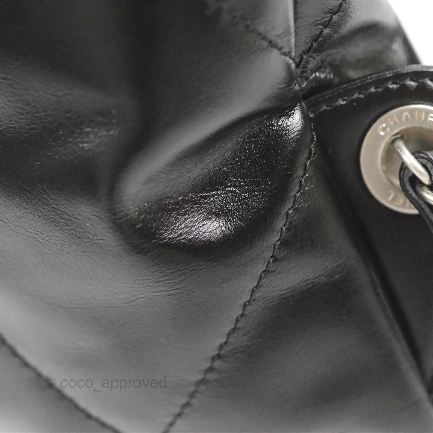 Chanel 22 Medium Shiny Calfskin Quilted Backpack Black