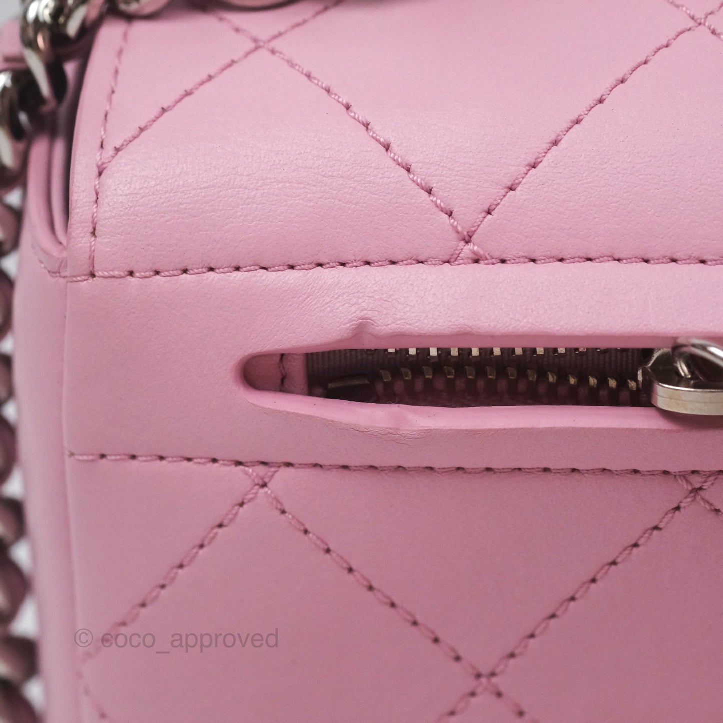 Chanel Stitched Ring My Bag Flap Crossbody Pink Calfskin Silver Hardware