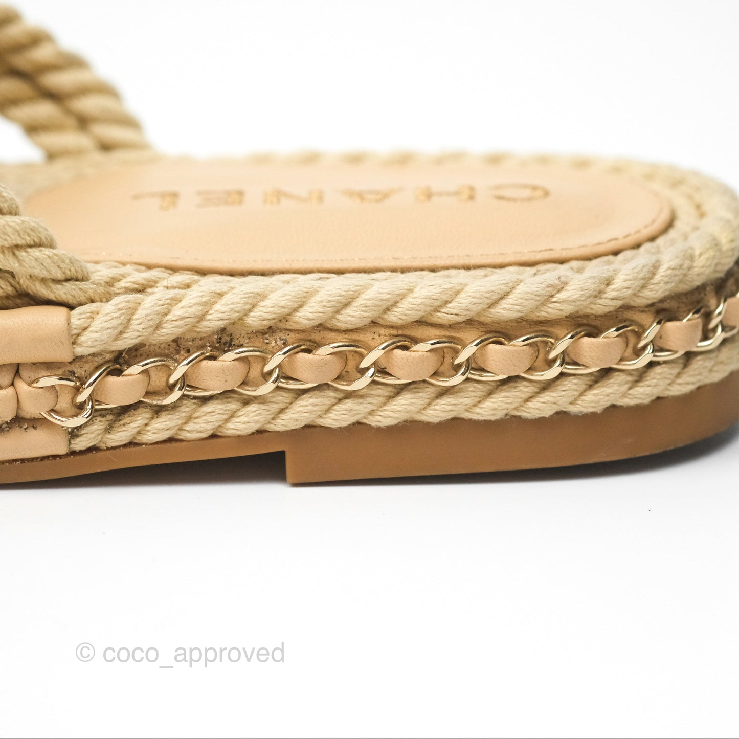 Chanel Cord Chain Slides Size 39