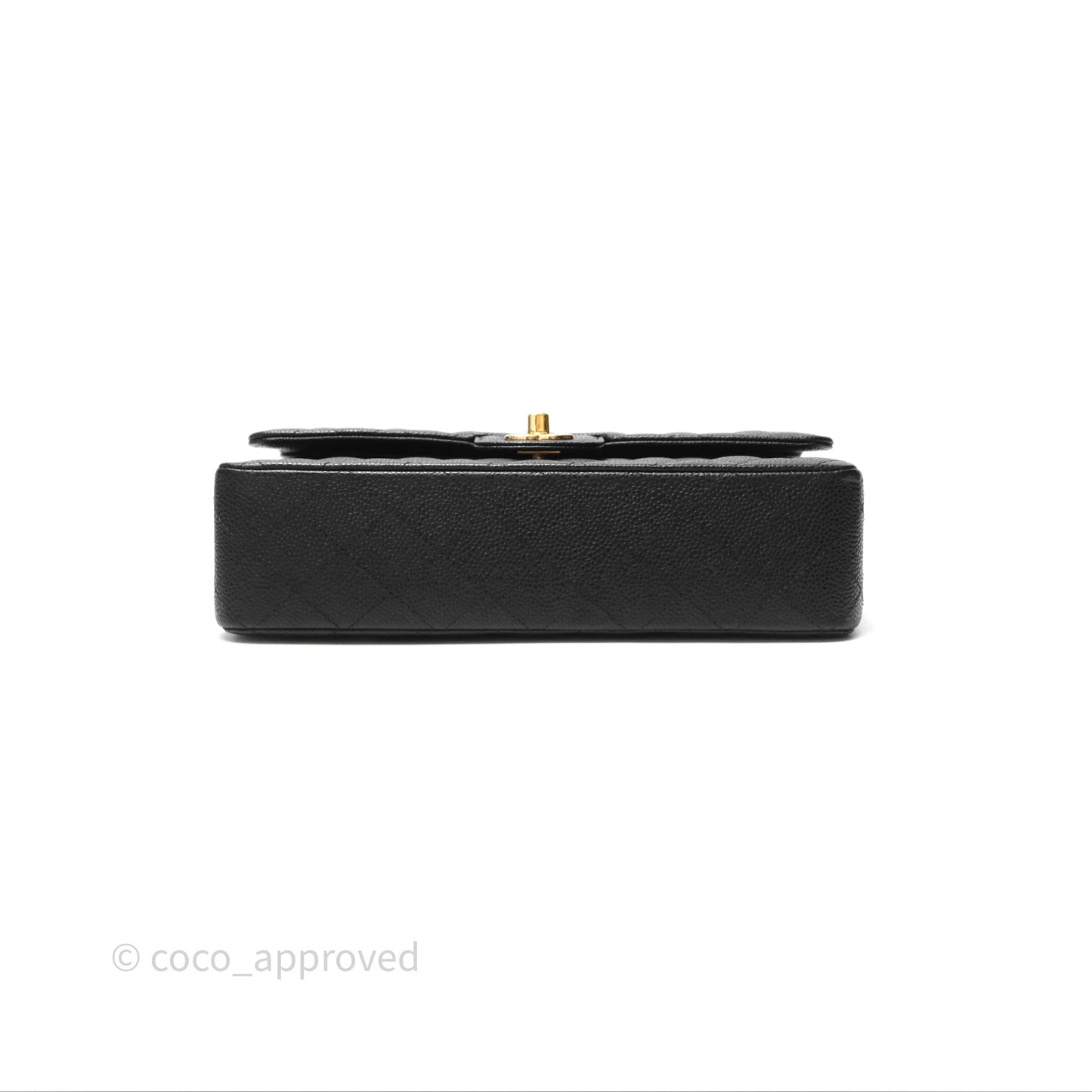 Chanel M/L Medium Classic Flap Quilted Black Caviar Gold Hardware