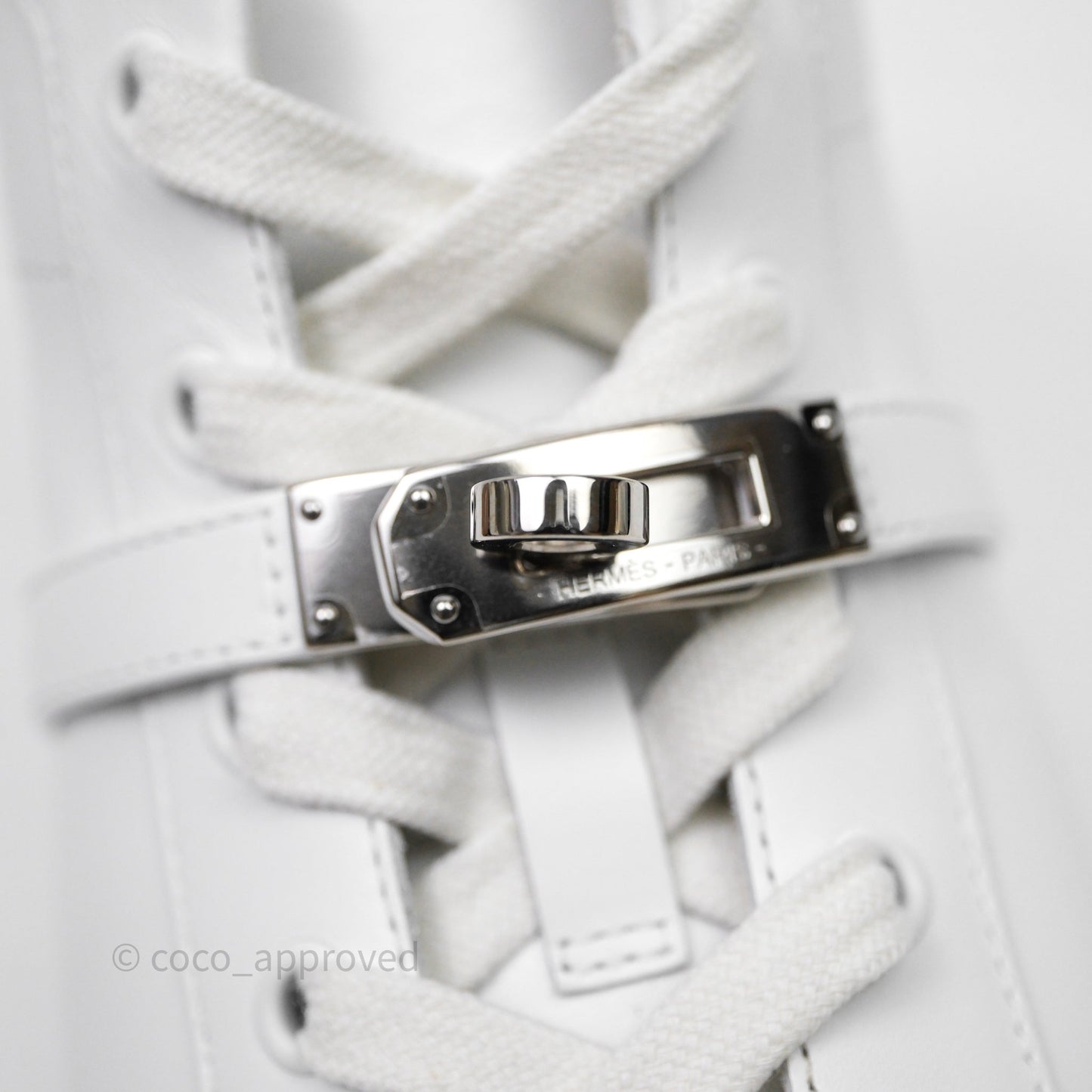Hermès Daydream High-Top White Sneakers Kelly Buckle Size 40