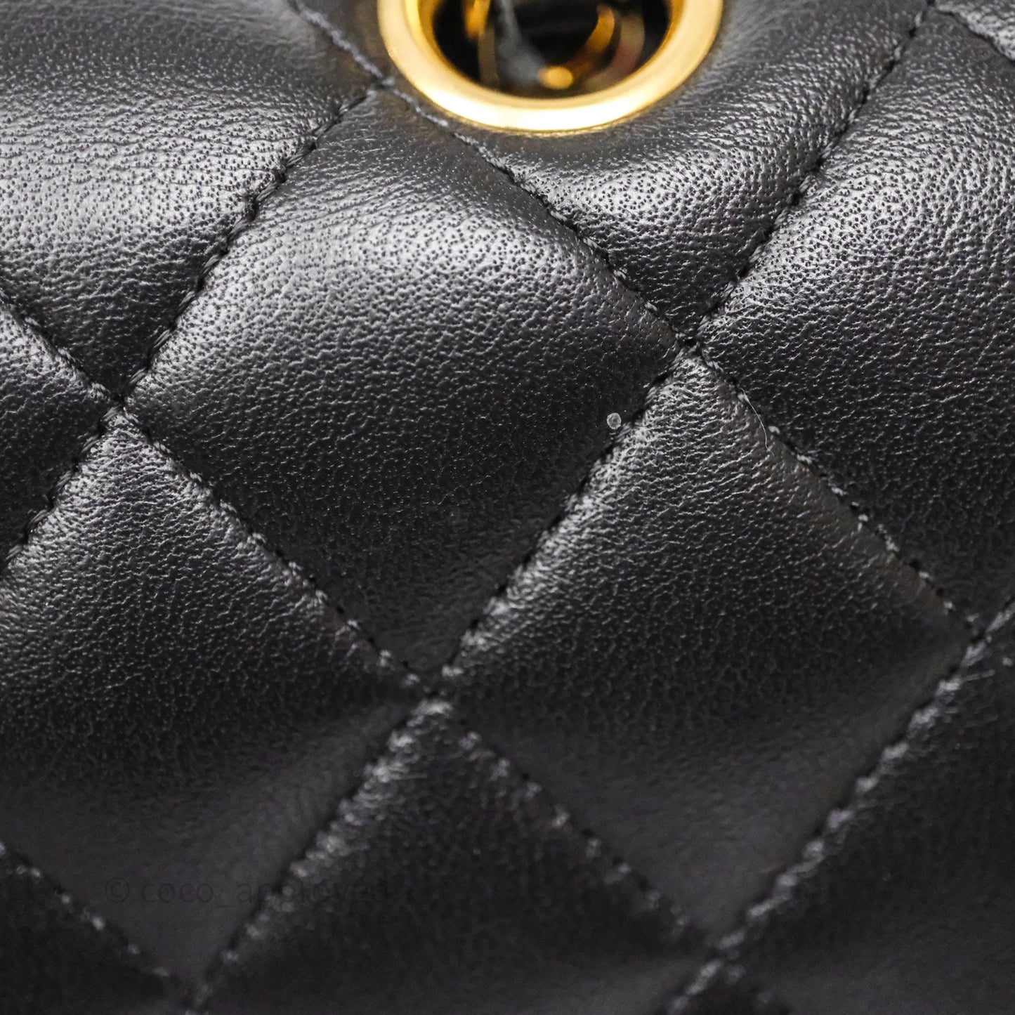 Chanel Classic M/L Medium Flap Quilted Black Lambskin Gold Hardware