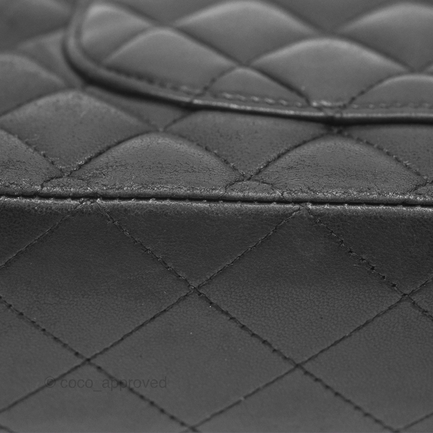Chanel Classic M/L Medium Flap Quilted Black Lambskin Silver Hardware
