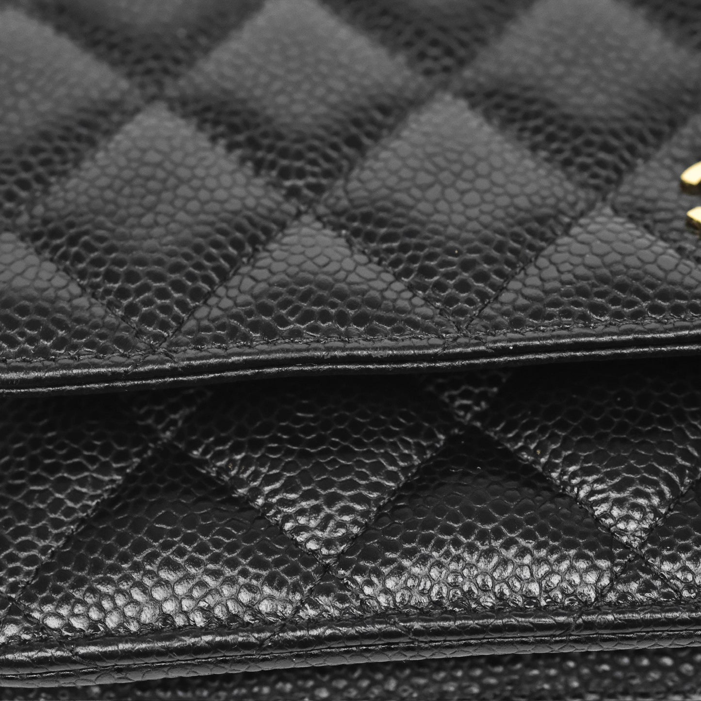 Chanel Classic Wallet On Chain WOC Quilted  Black Caviar Gold Hardware