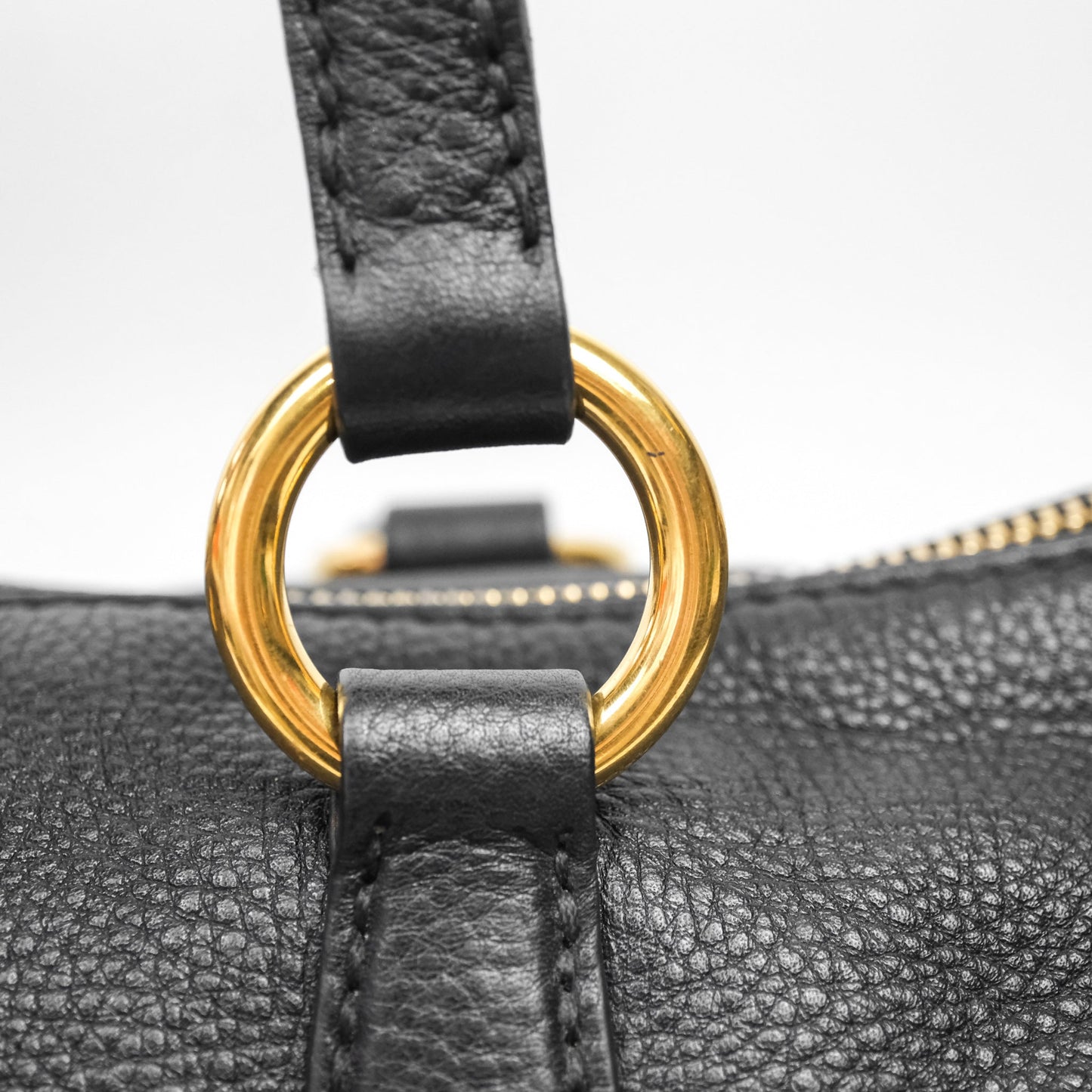 Miu Miu Vitello Tote Bag Black Gold Hardware